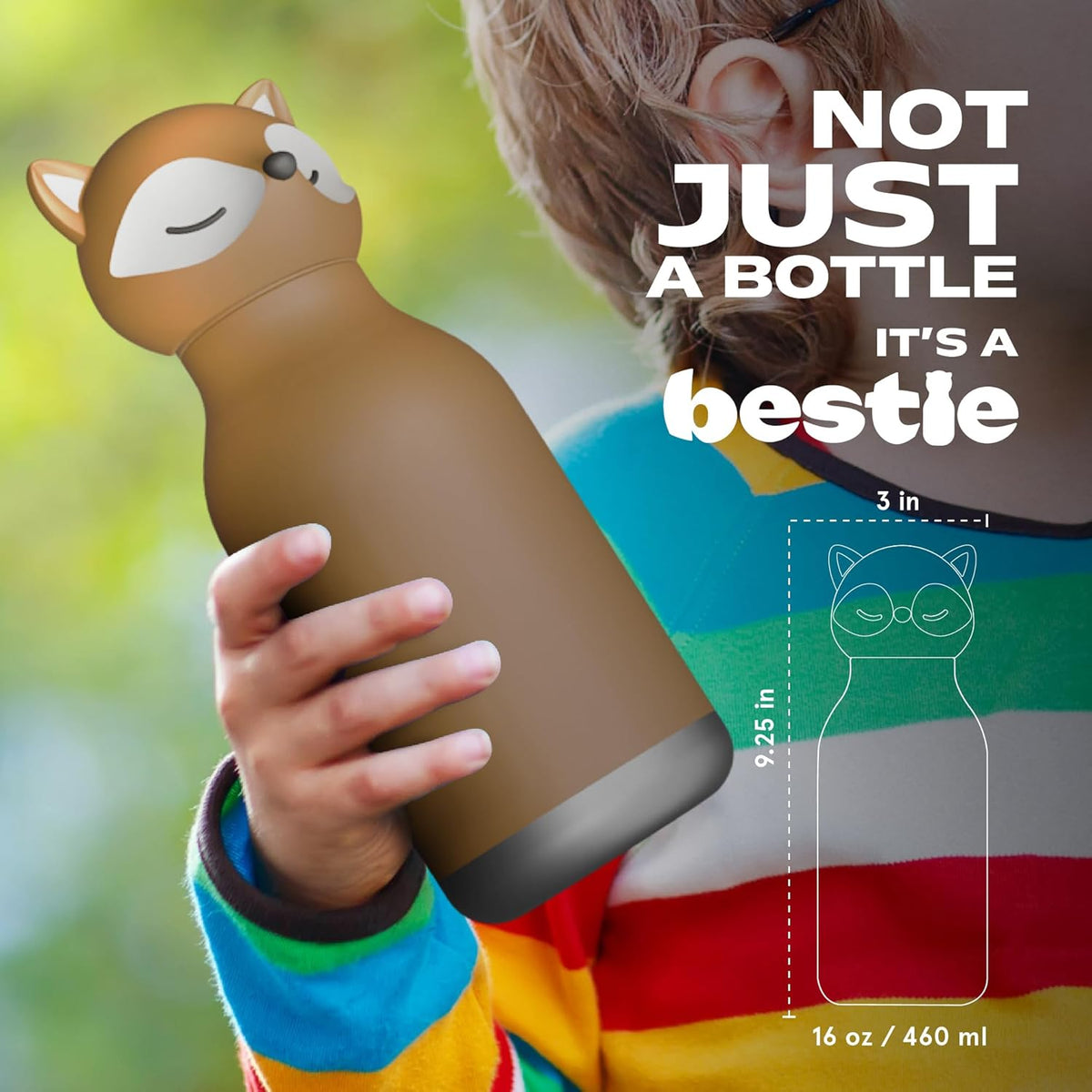 Asobu® Kindertrinkflasche BESTIE mit Strohhalm 460ml - FUCHS - Sir Henrys