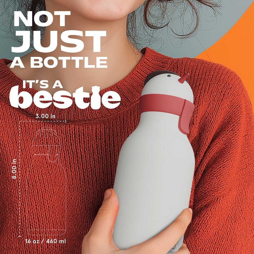 Asobu® Kindertrinkflasche BESTIE mit Strohhalm 460ml - SCHNEEMANN - Sir Henrys