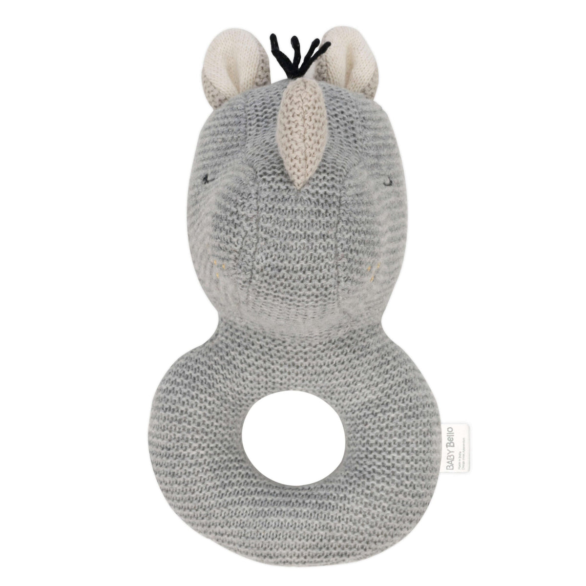 Baby Bello Rassel RUBY THE RINO grau | 9x14cm - Sir Henrys