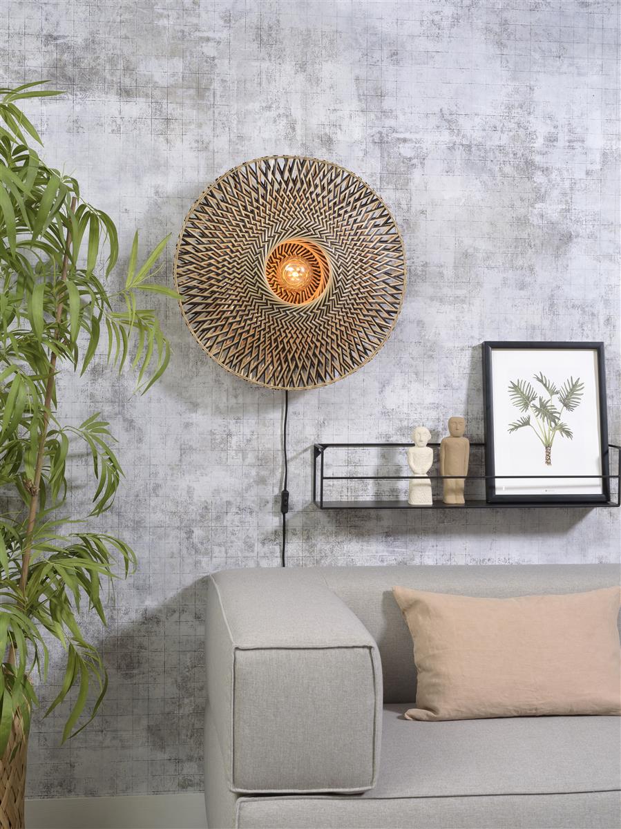 Good&Mojo Wandleuchte BALI natur schwarz | 60x18x60cm