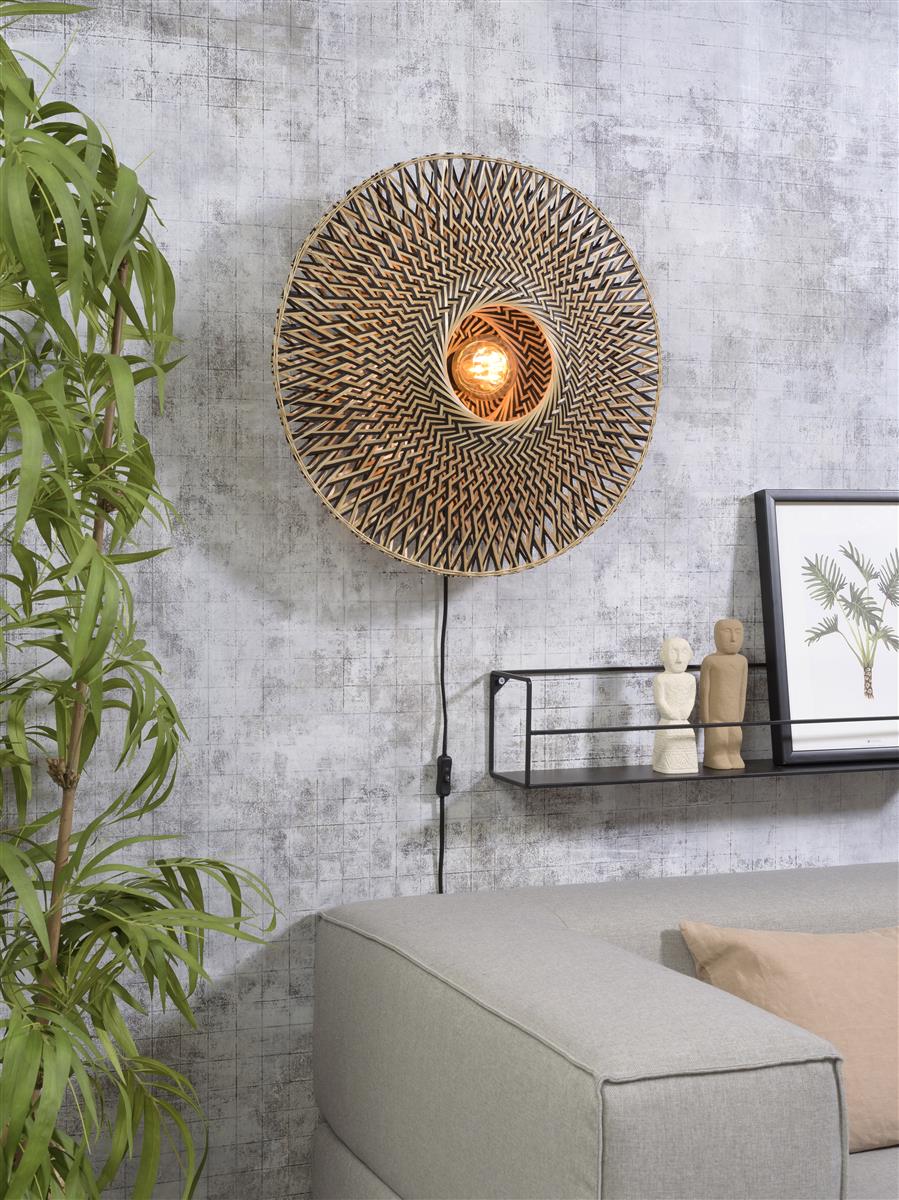 Good&Mojo Wandleuchte BALI natur schwarz | 60x18x60cm