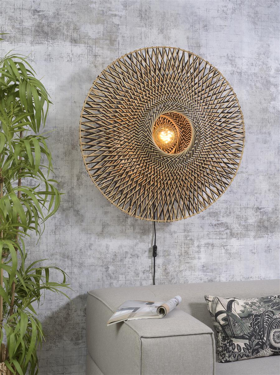 Good&Mojo Wandleuchte BALI natur schwarz | 87x23x87cm