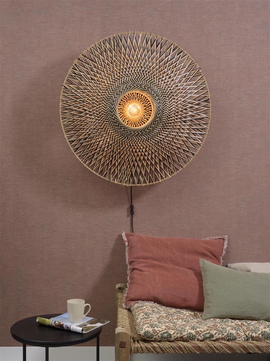 Good&Mojo Wandleuchte BALI natur schwarz | 87x23x87cm