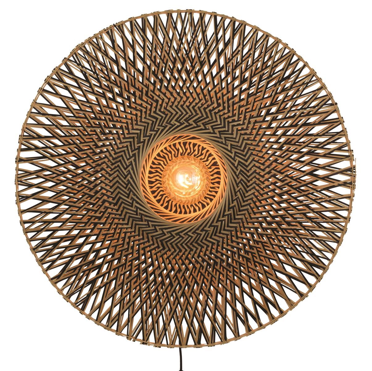 Good&Mojo Wandleuchte BALI natur schwarz | 87x23x87cm