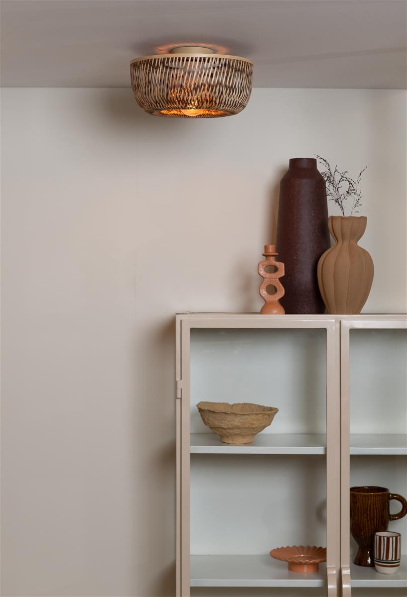 Good&Mojo Deckenlampe BARBADOS natur/braun | 17x35x17cm