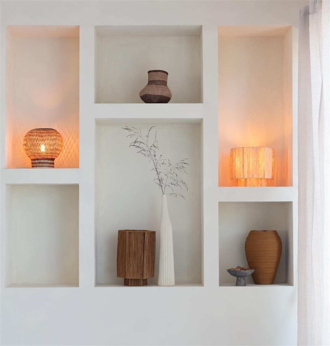 Good&Mojo Tischlampe PANAMA braun | 36x24x36cm