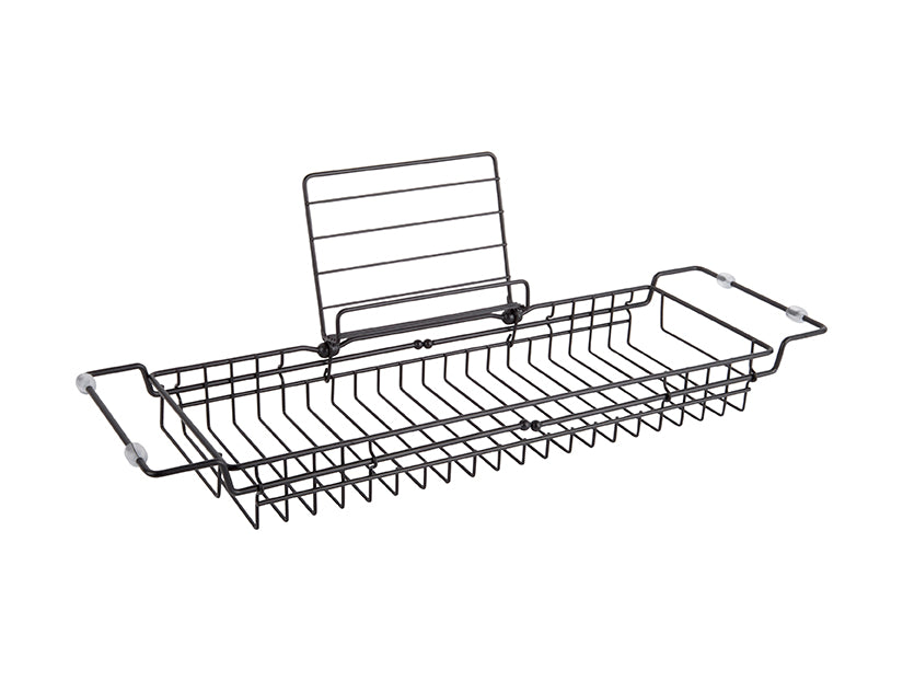 Present time Badewannenablage CADDY schwarz | 61-86x18cm