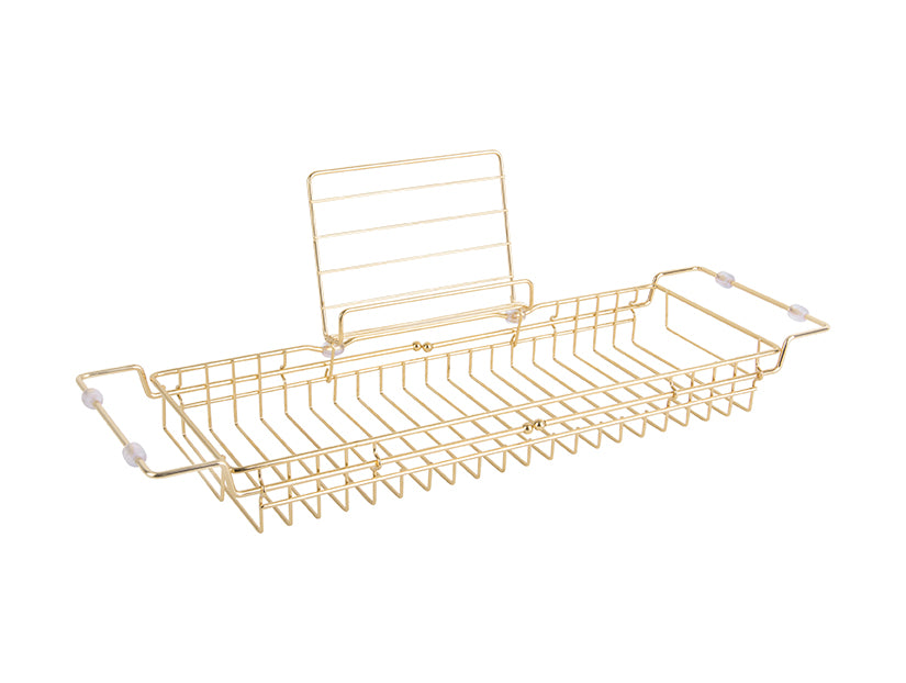 Present time Badewannenablage CADDY gold plated | 61-86x18cm