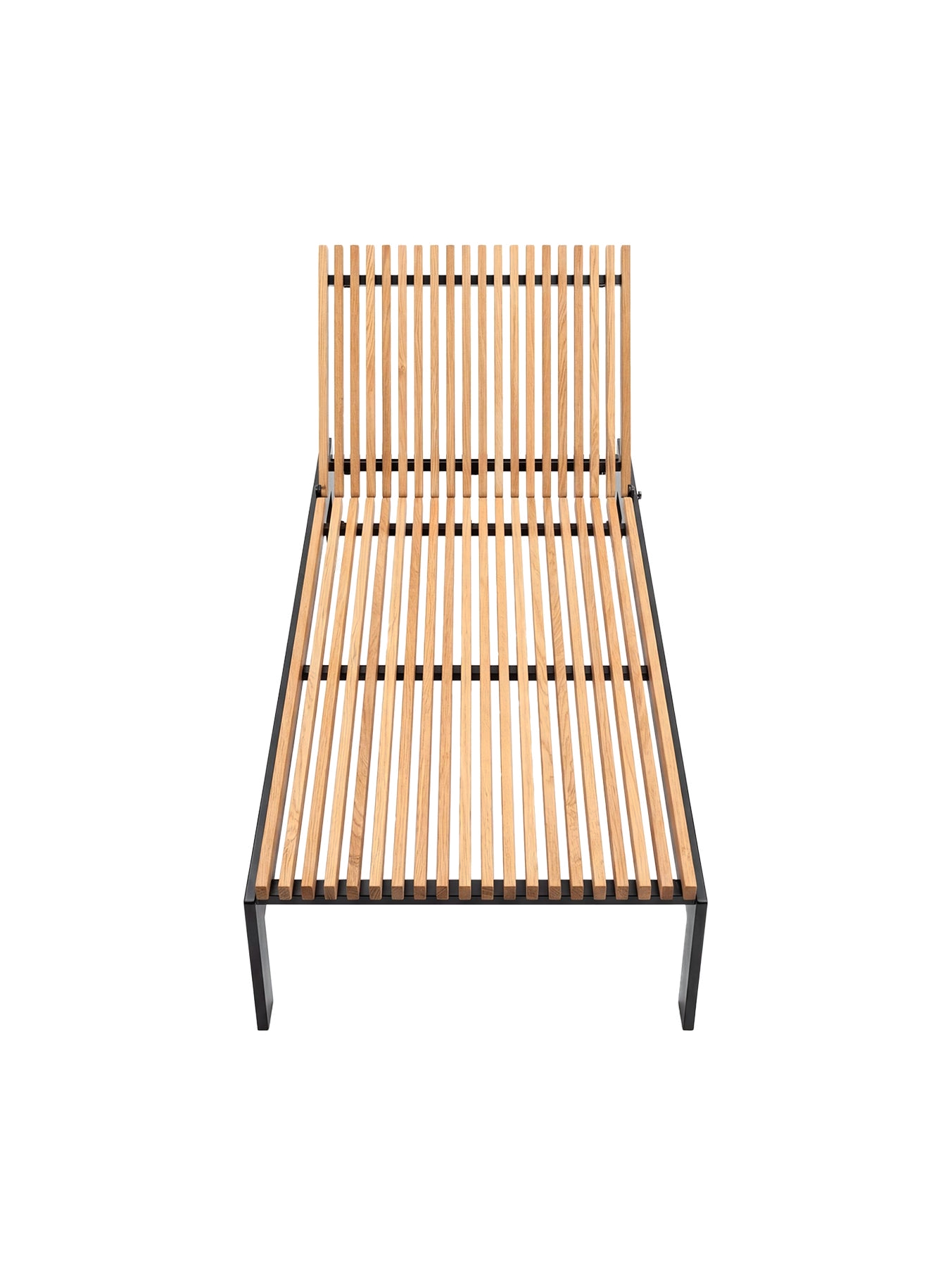 by Crea® Sonnenliege BAZO Schwarzes Gestell & Teak | 196 cm