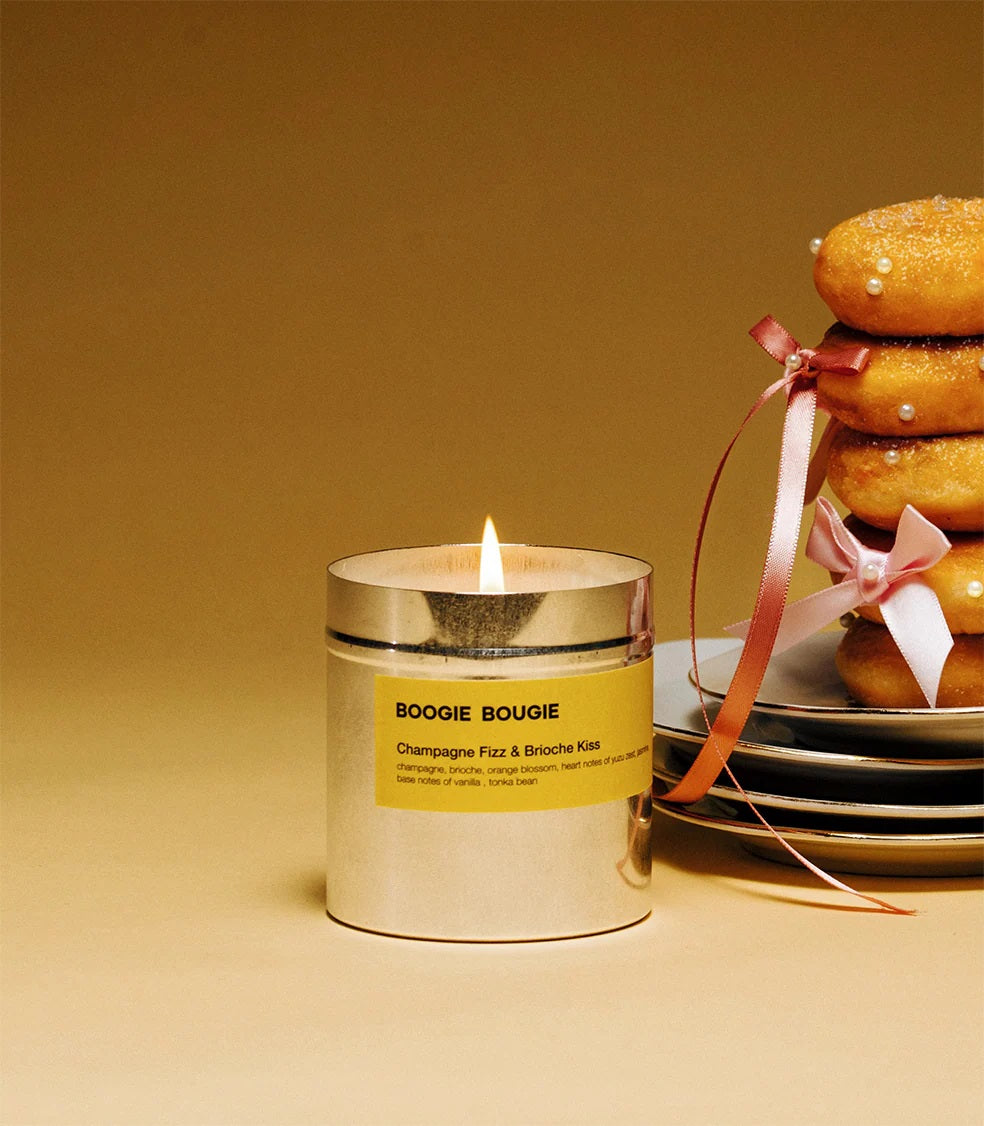 Boogie Bougie Duftkerze CHAMPAGNE FIZZ & BRIOCHE KISS | Ø7,5x8cm 250g