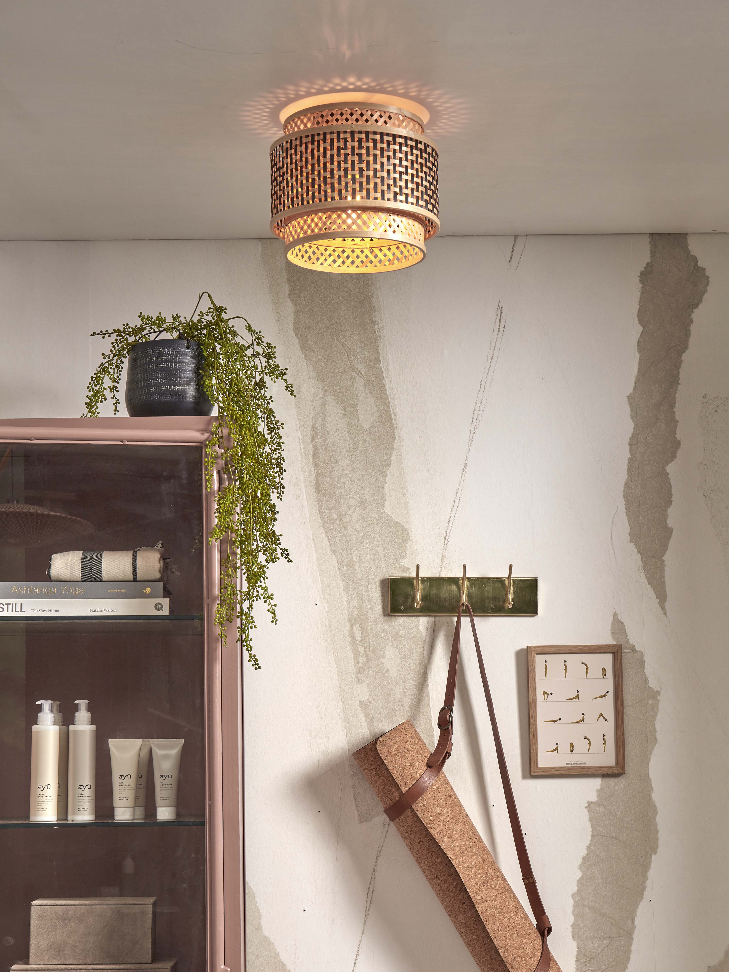Good&Mojo Deckenlampe BHUTAN natur schwarz | 25x25x20cm