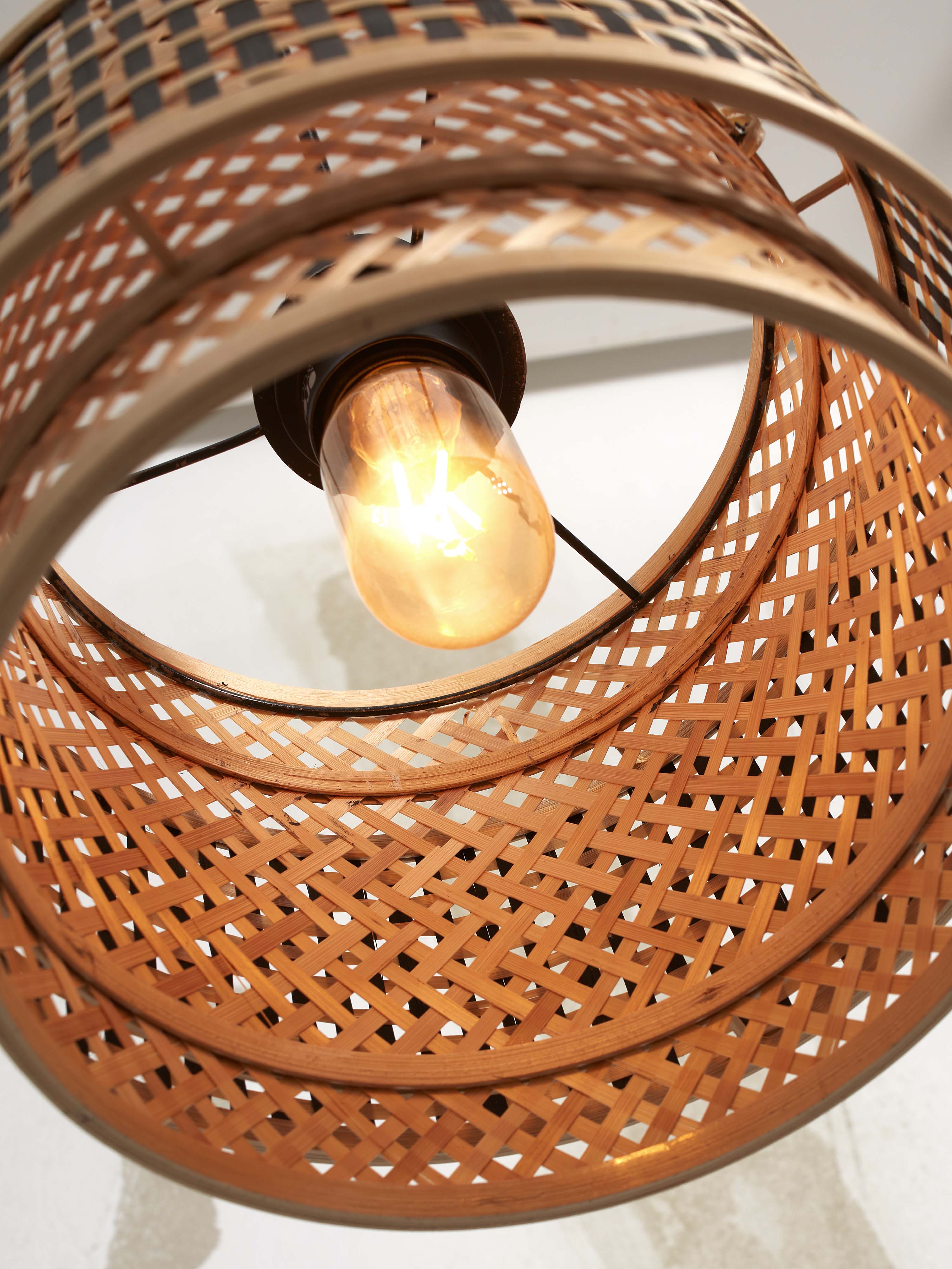 Good&Mojo Deckenlampe BHUTAN natur schwarz | 25x25x20cm