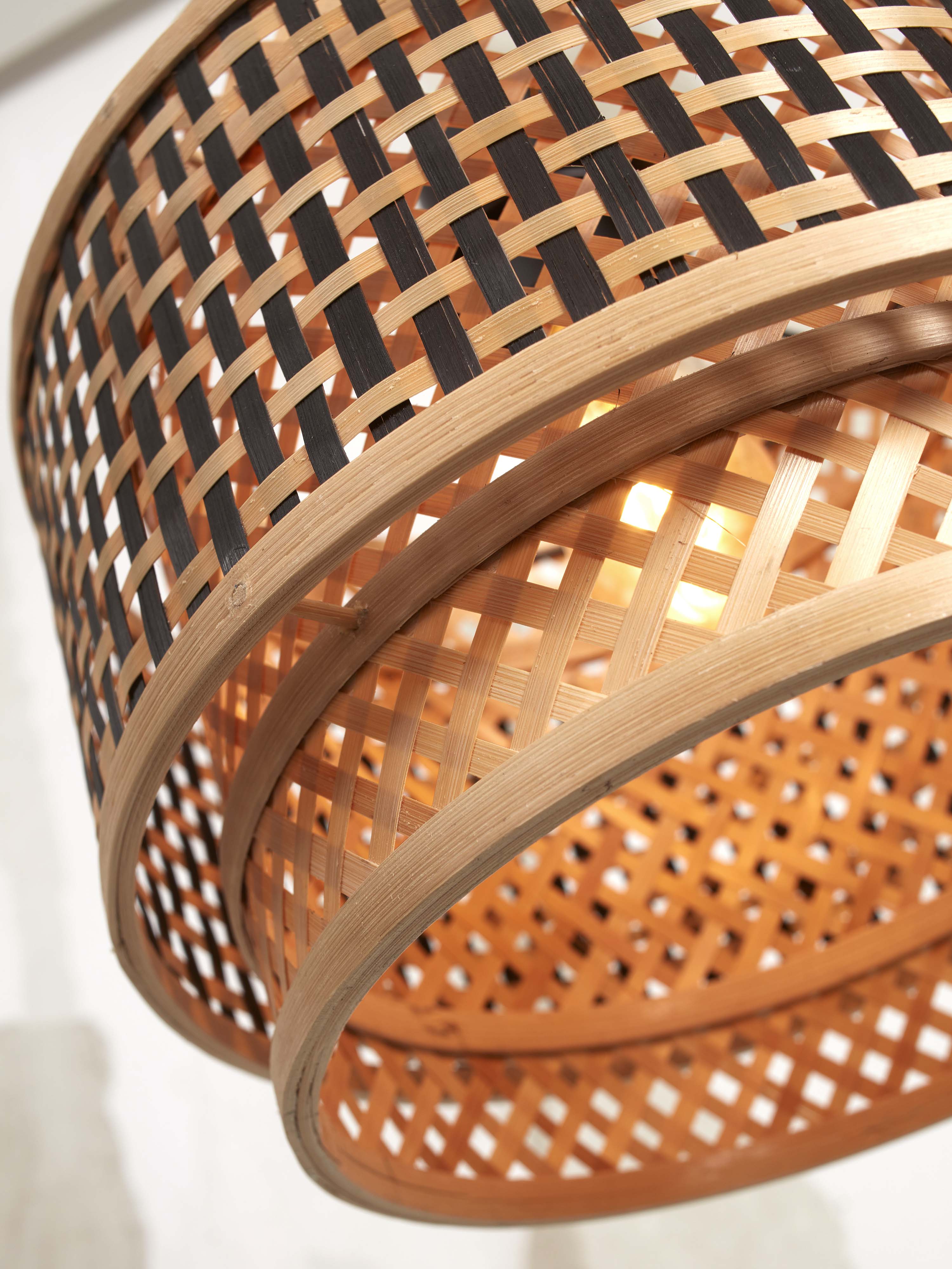 Good&Mojo Deckenlampe BHUTAN natur schwarz | 40x40x25cm