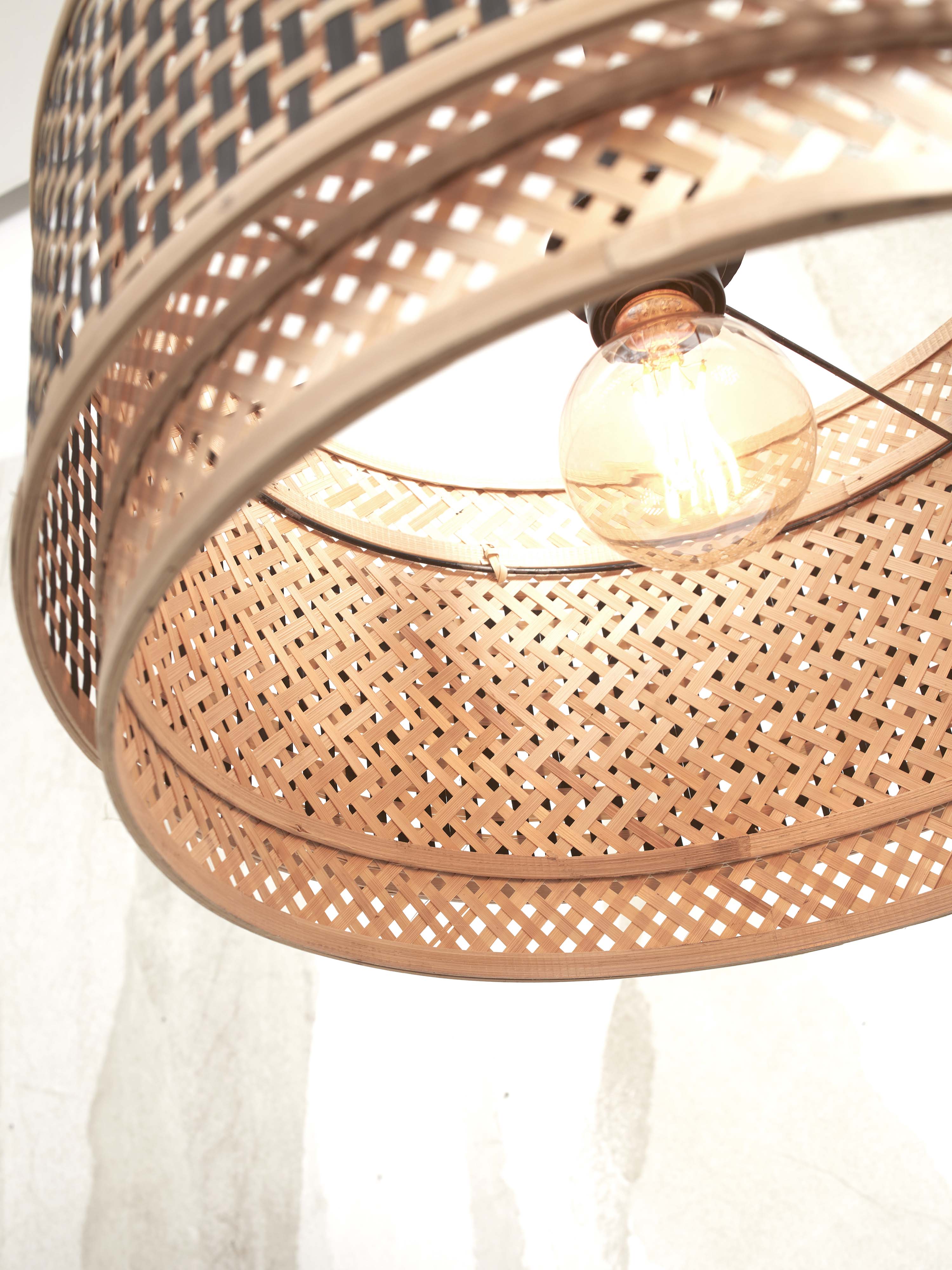 Good&Mojo Deckenlampe BHUTAN natur schwarz | 40x40x25cm
