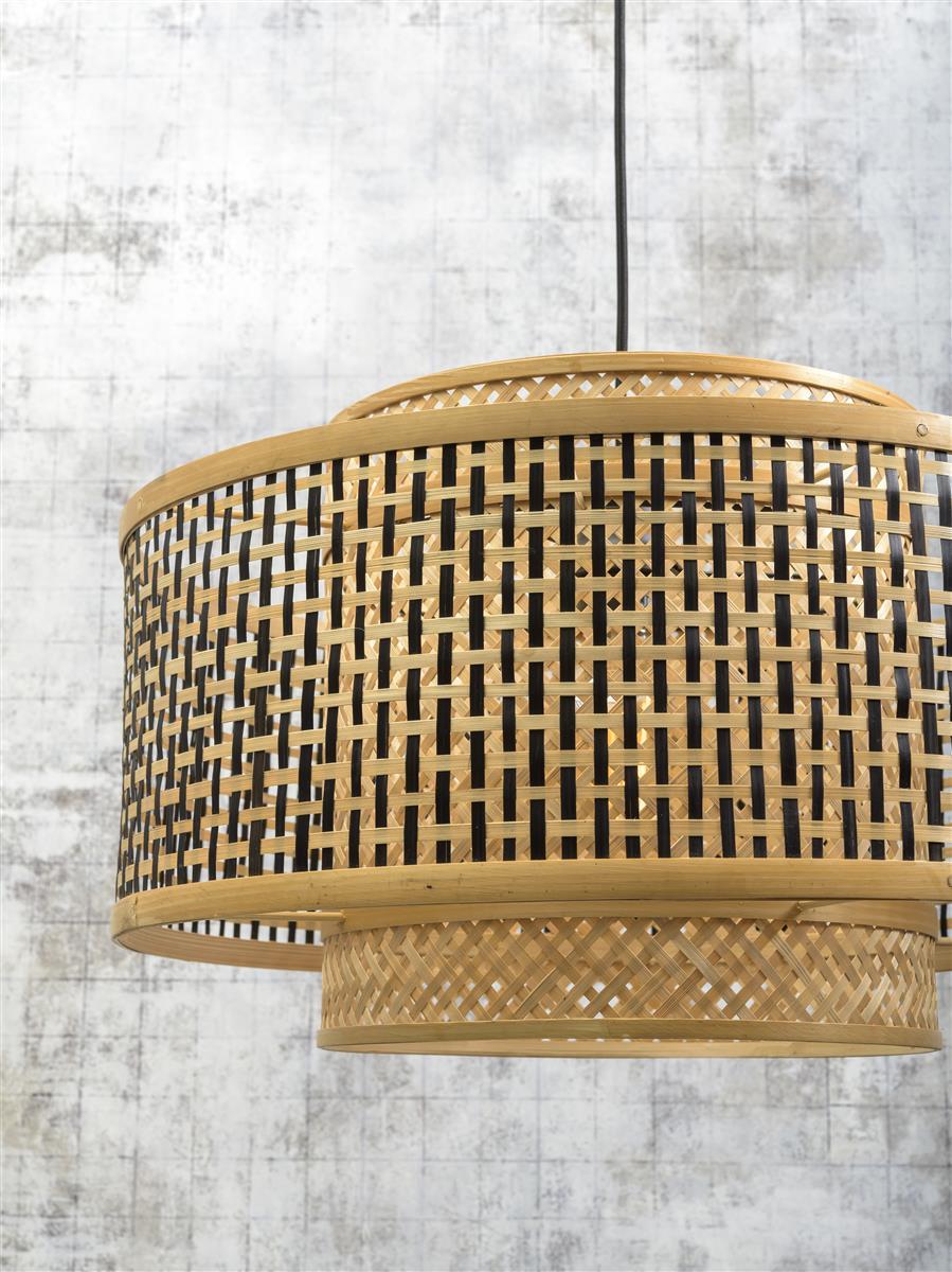 Good&Mojo Stehlampe BHUTAN natur schwarz | 73x50x176cm