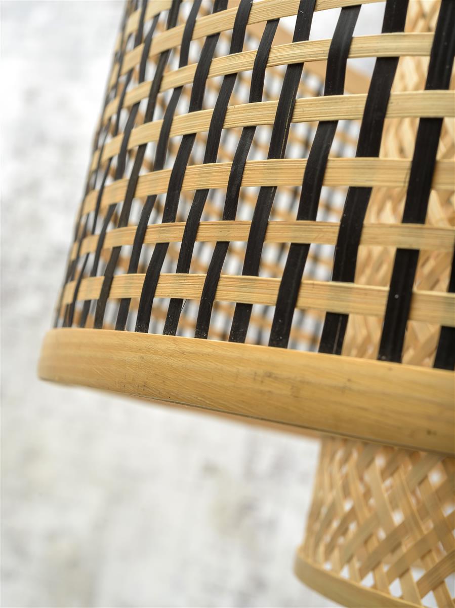 Good&Mojo Stehlampe BHUTAN natur schwarz | 73x50x176cm