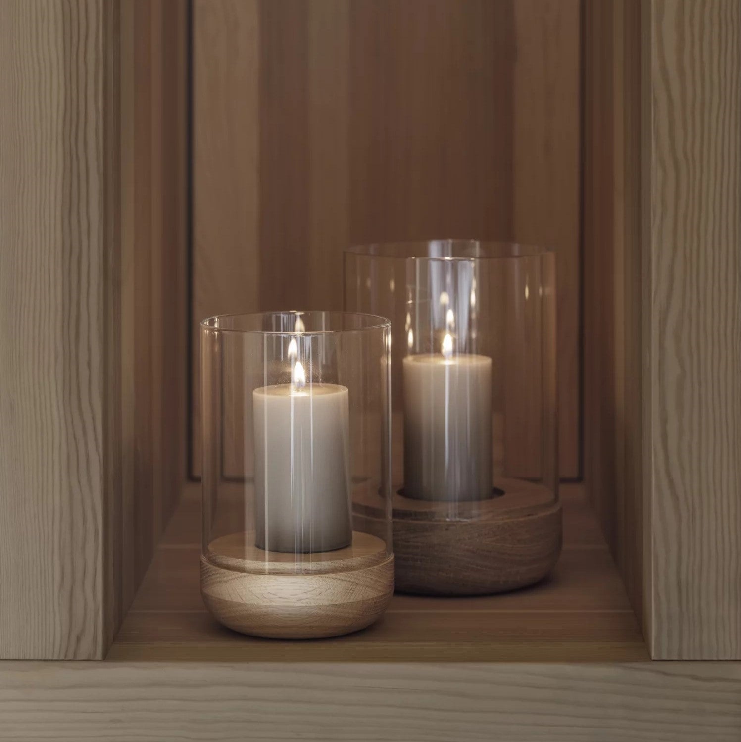 Blomus Windlicht LANTO L oak natur | Ø15x22,5cm - Sir Henrys