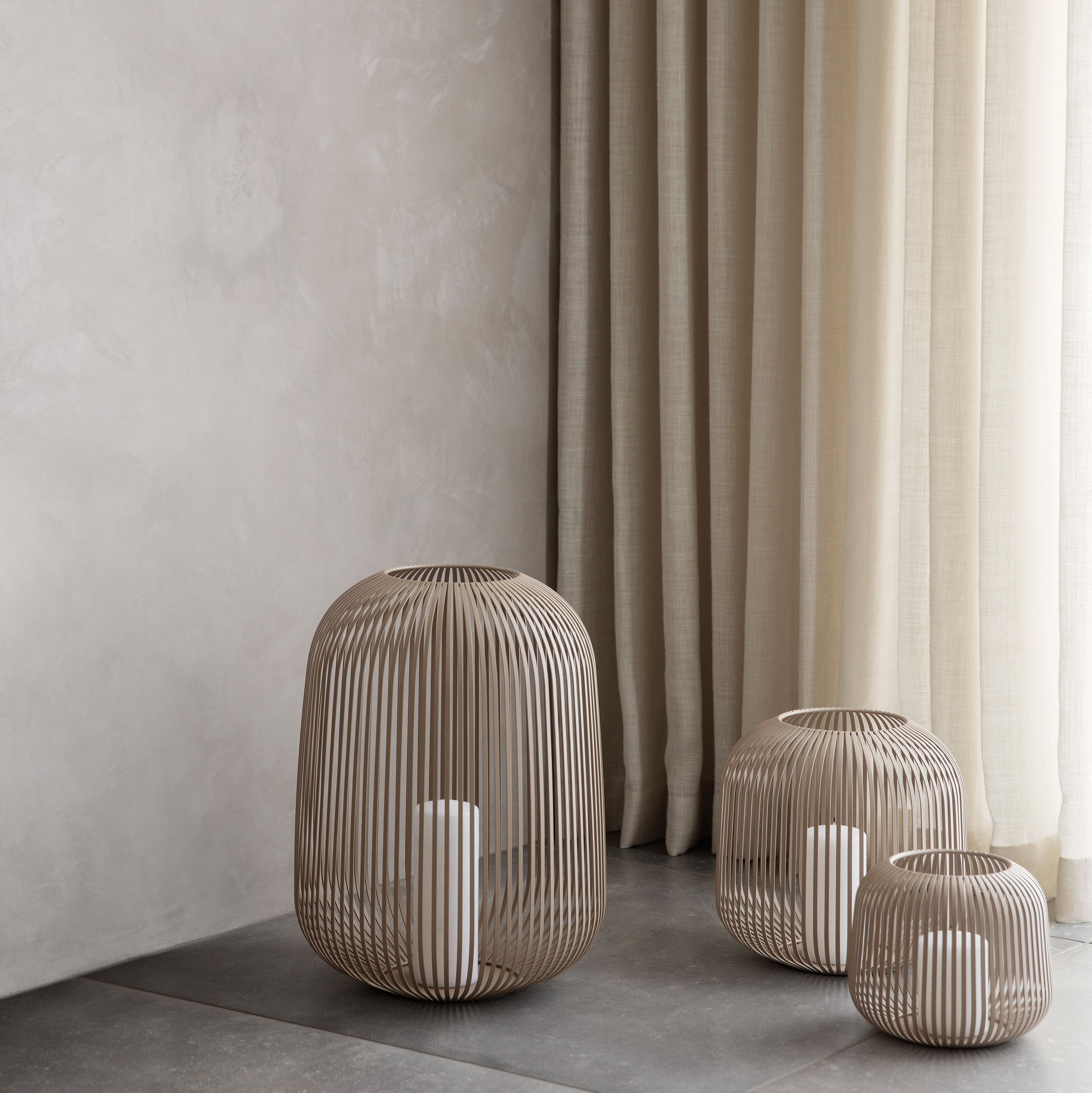 Blomus Laterne LITO M beige nomad | Ø 28x27 cm