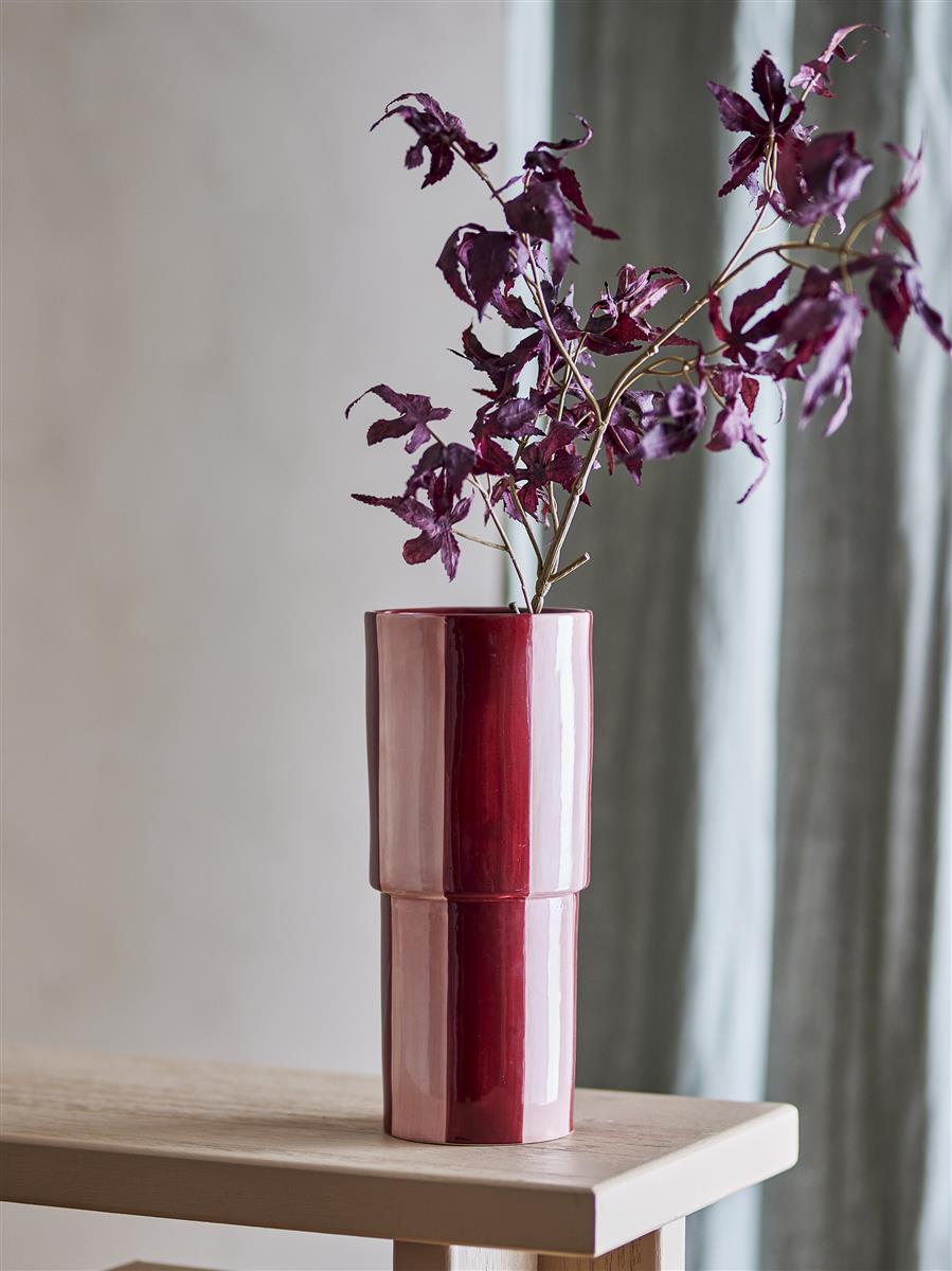 Bloomingville Vase FLOKI rot rosa gestreift | Ø14x31cm - Sir Henrys