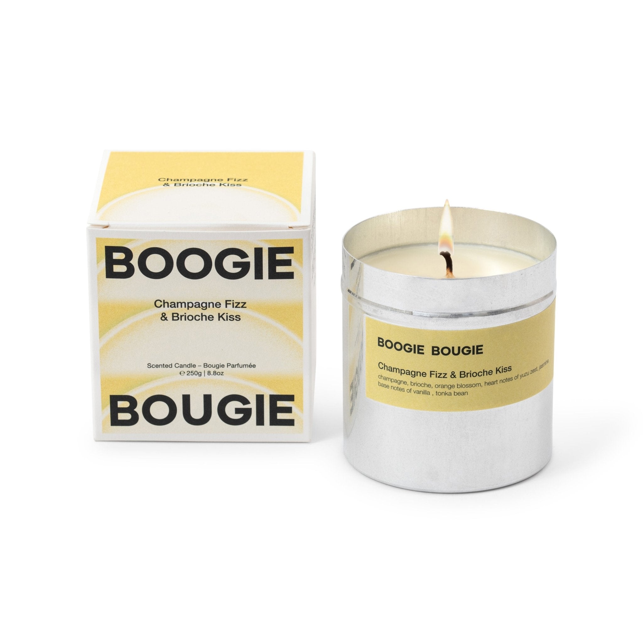 Boogie Bougie Duftkerze CHAMPAGNE FIZZ & BRIOCHE KISS | Ø7,5x8cm 250g - Sir Henrys