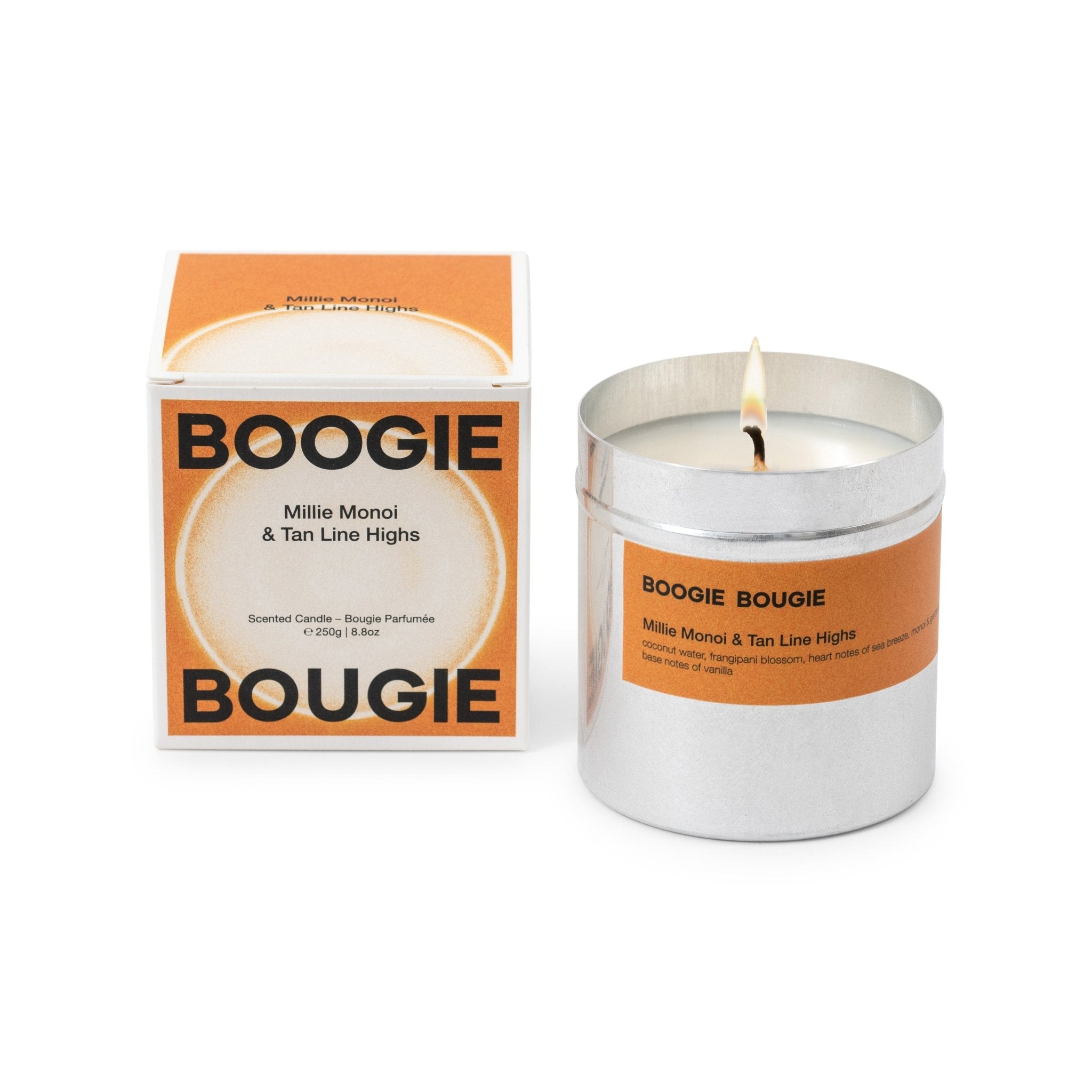 Boogie Bougie Duftkerze MILLIE MONOI & TAN LINE HIGHS | Ø7,5x8cm 250g - Sir Henrys