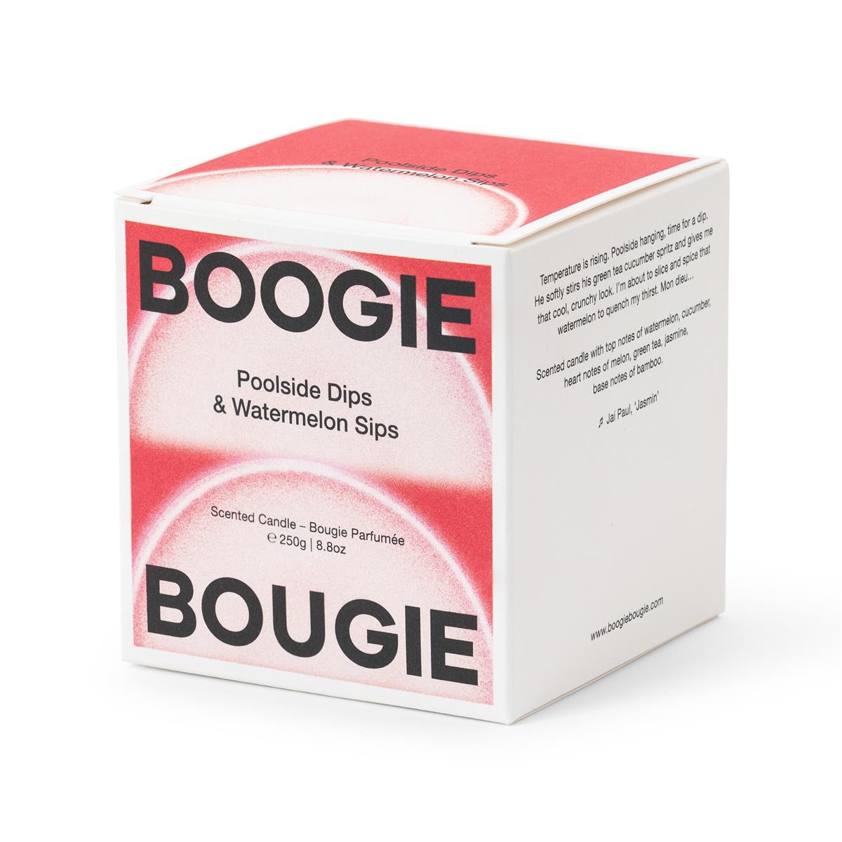 Boogie Bougie Duftkerze POOLSIDE DIPS & WATERMELON SIPS | Ø7,5x8cm 250g - Sir Henrys