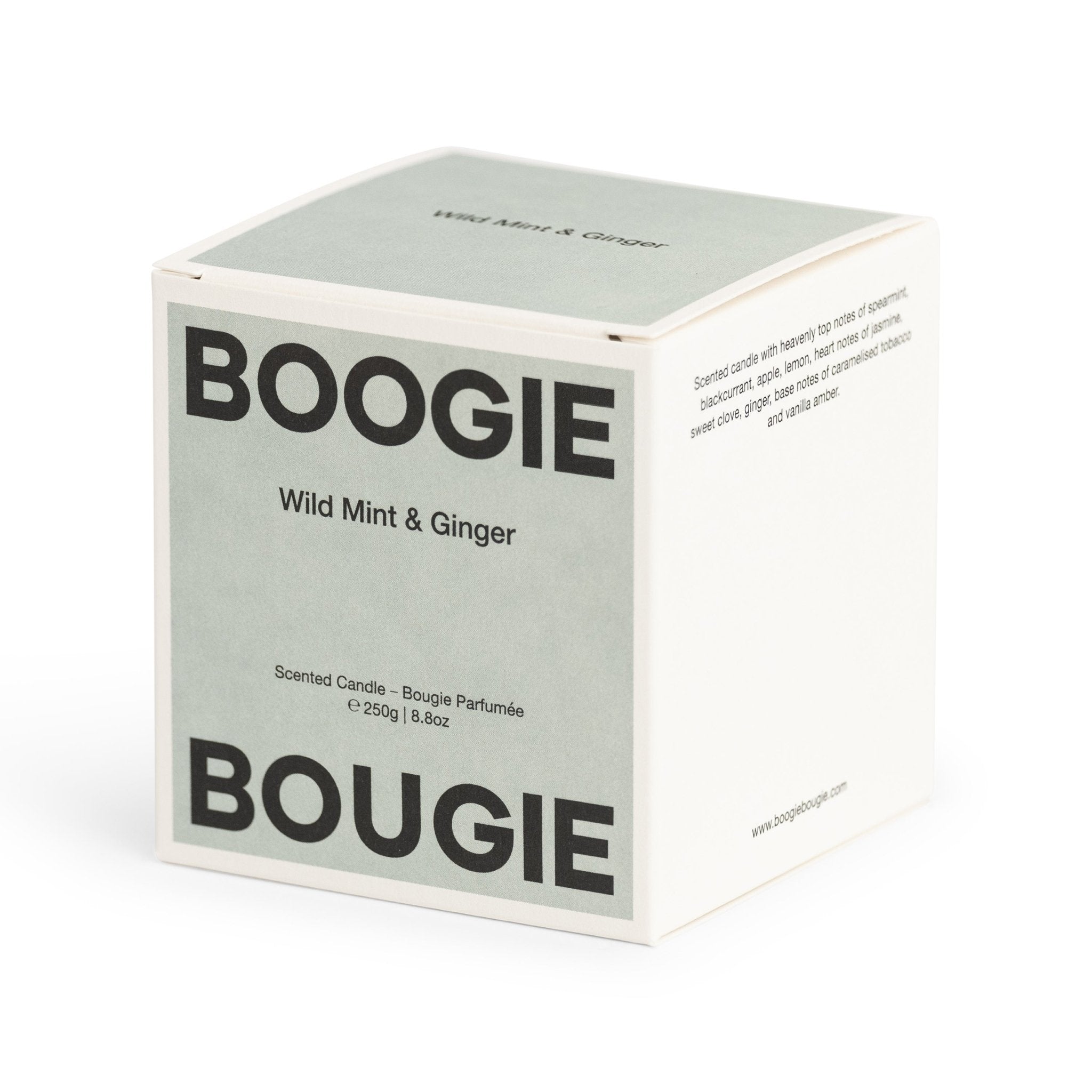 Boogie Bougie Duftkerze WILD MINT & GINGER | Ø7,5x8cm 250g - Sir Henrys