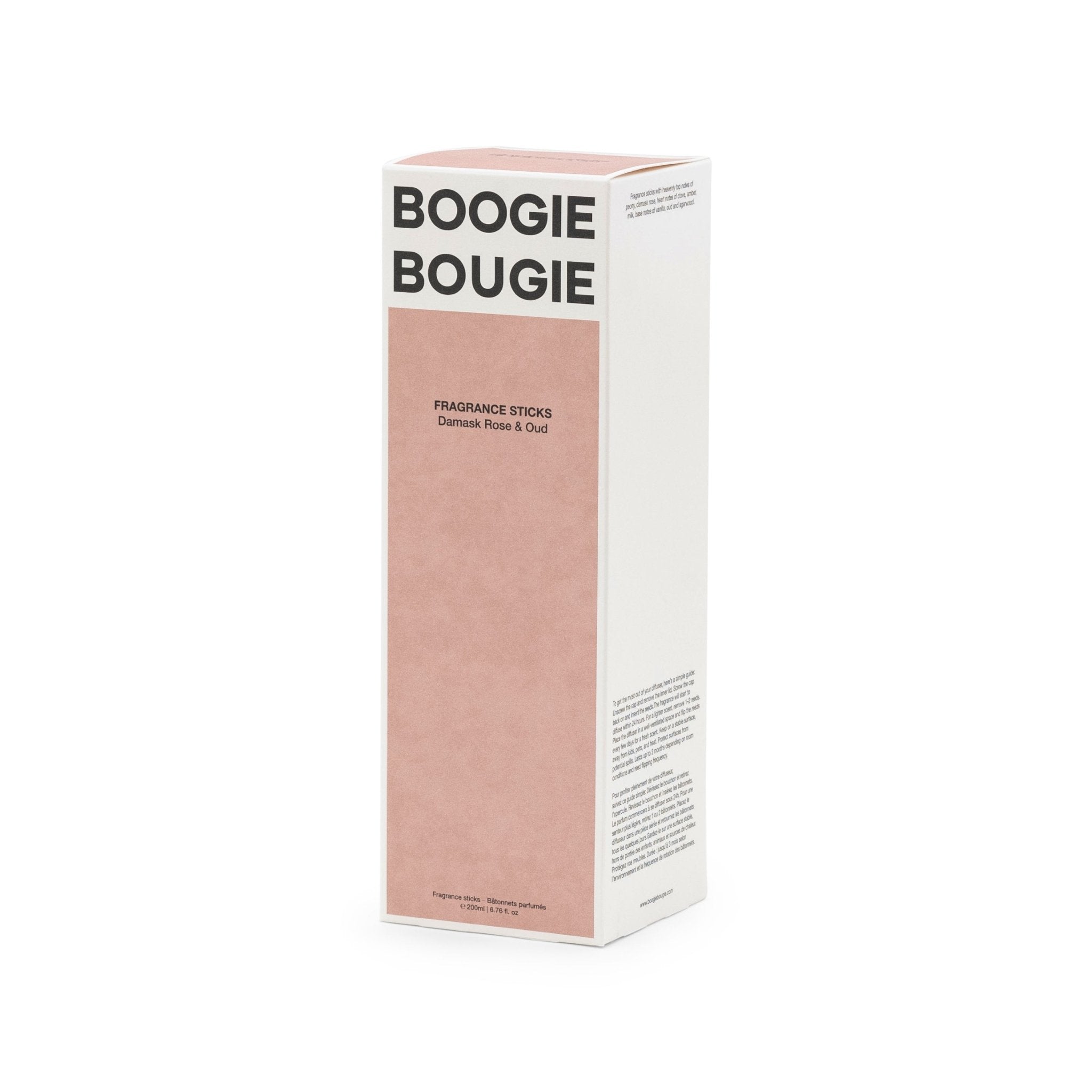Boogie Bougie Duftstäbchen DAMASK ROSE & OUD | Ø8x25cm 200ml - Sir Henrys