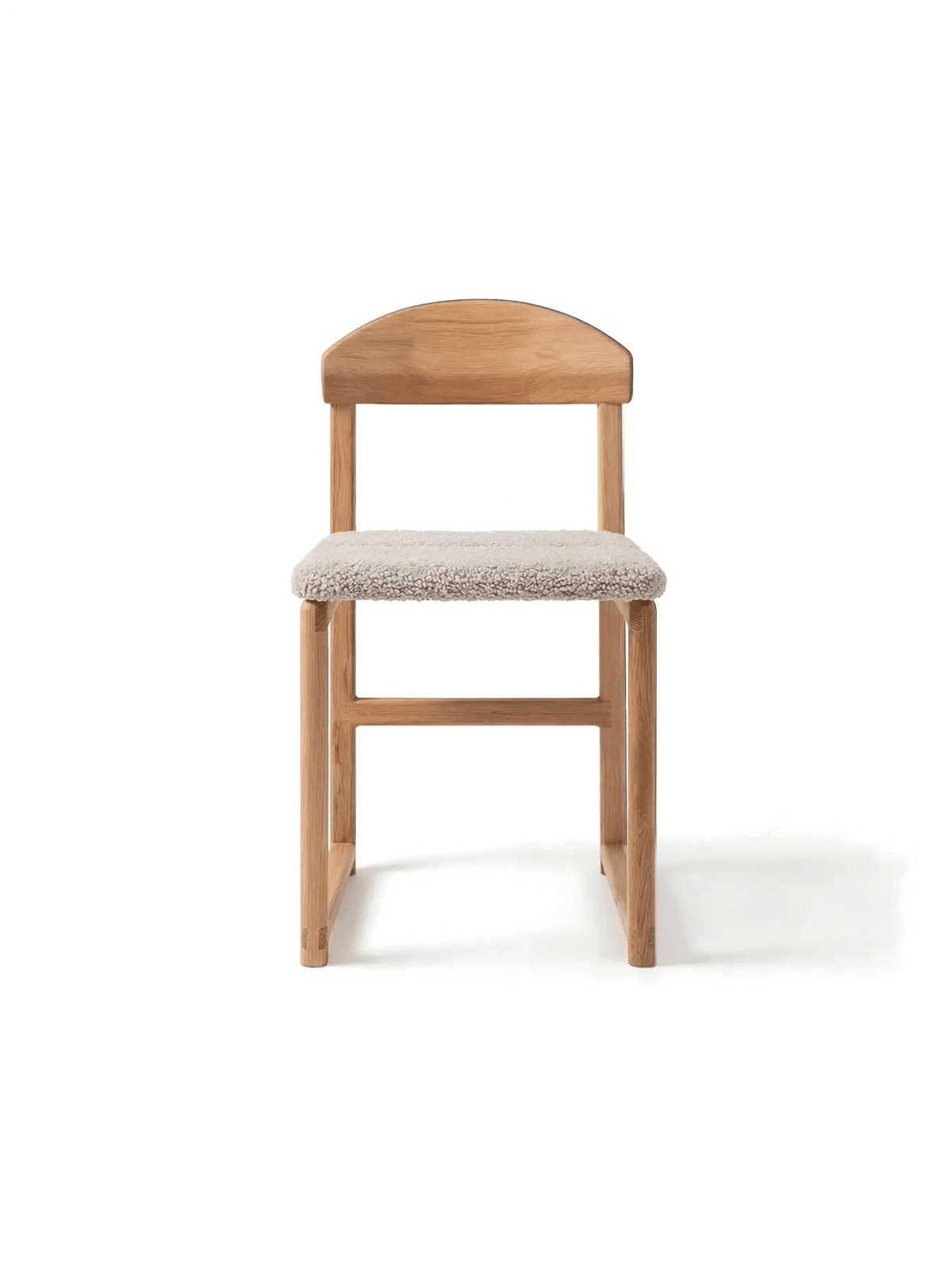 by Crea® Esszimmerstuhl KARIN Eiche Natur Bouclé Greige - Sir Henrys
