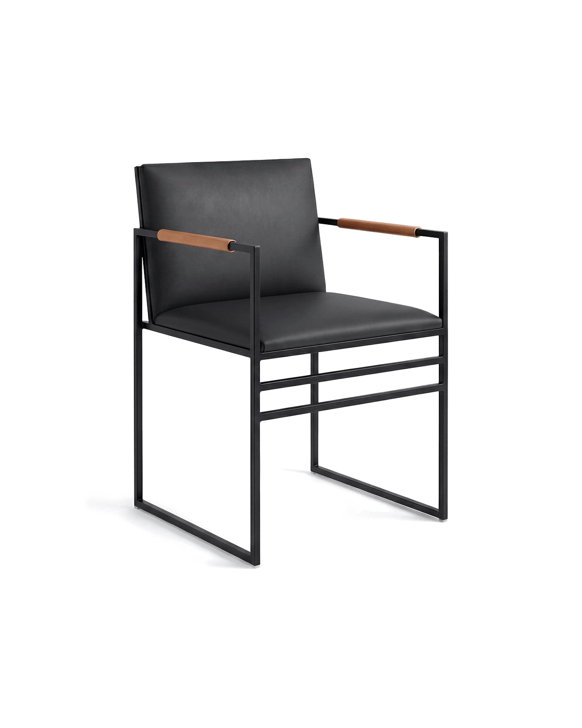 by Crea® Esszimmerstuhl SELLA Leder Jade Schwarz – Armlehne Coffee Bean - Sir Henrys