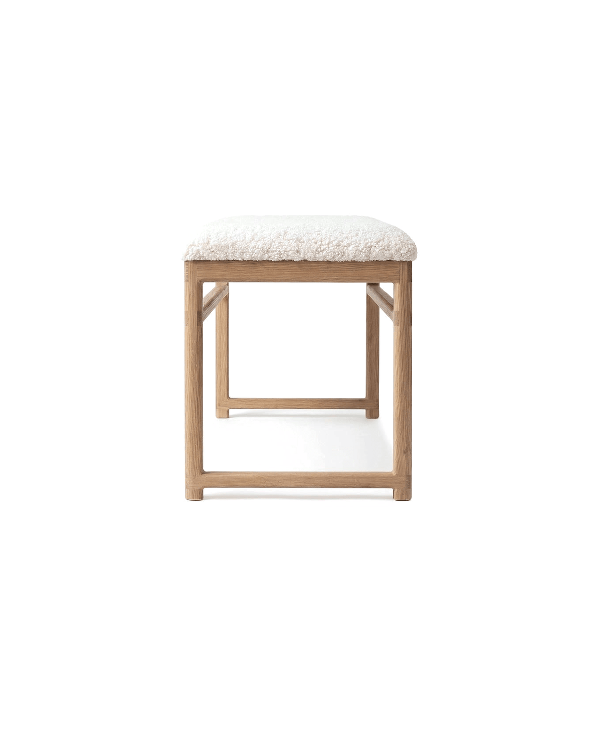by Crea® Holzbank ALVA Eiche Natur Bouclé Ivory - Sir Henrys