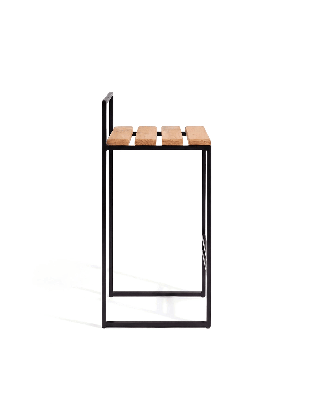 by Crea® Outdoor-Barhocker SAGA Schwarzes Gestell & Teak - Sir Henrys