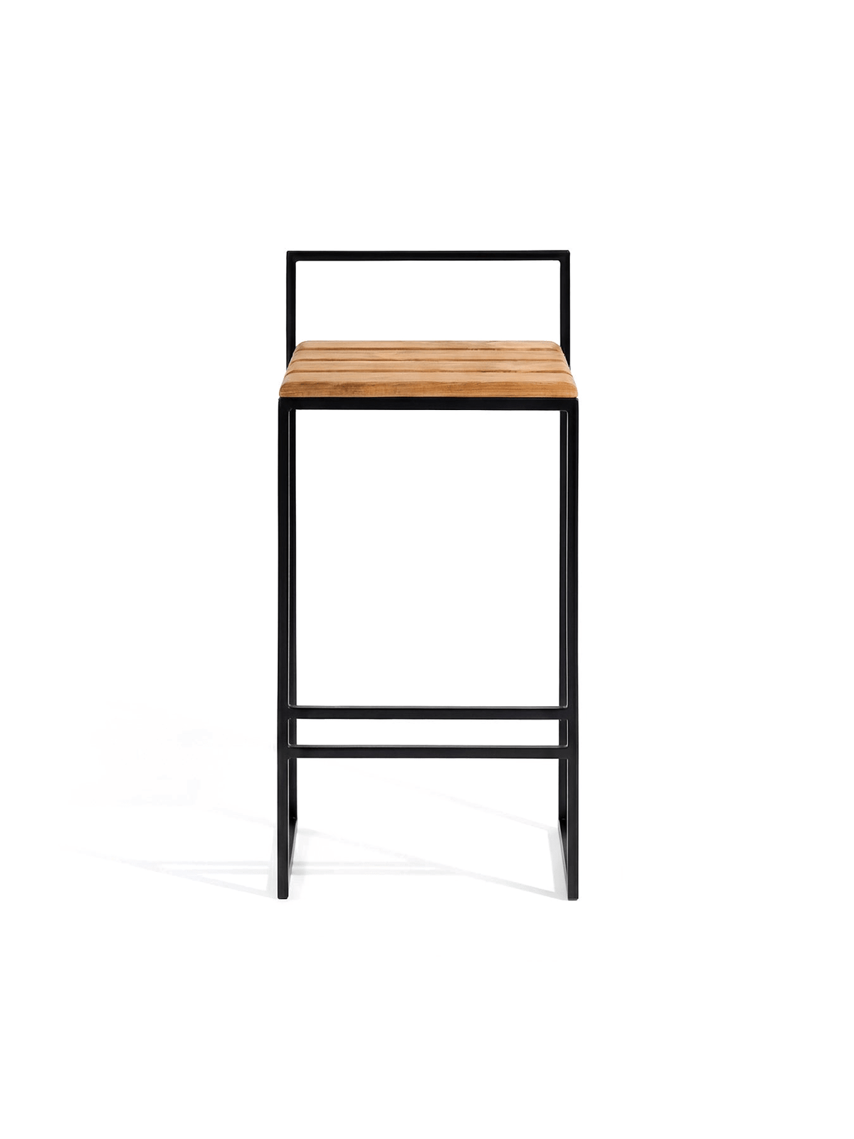 by Crea® Outdoor-Barhocker SAGA Schwarzes Gestell & Teak - Sir Henrys