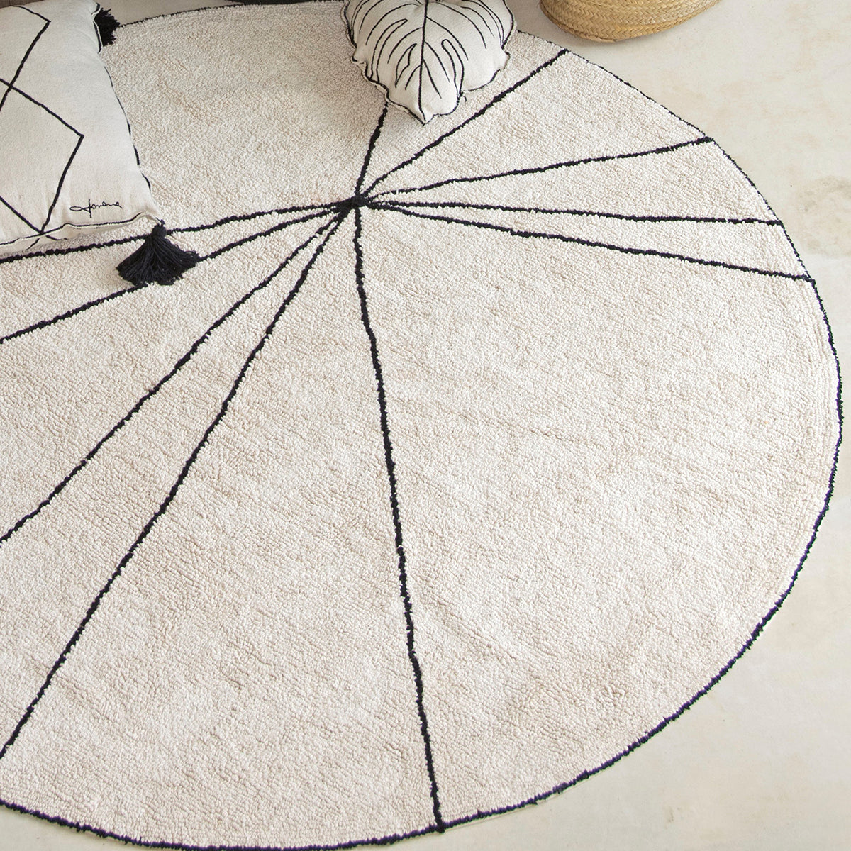 Lorena Canals waschbarer Teppich TRACE beige | 160x160cm