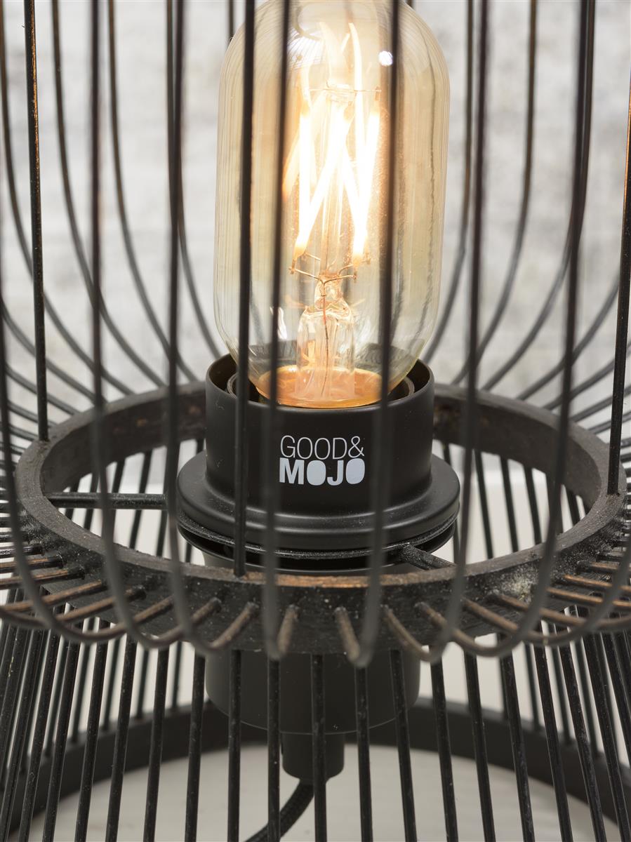 Good&Mojo Tischlampe CANGO schwarz | 26x26x30cm
