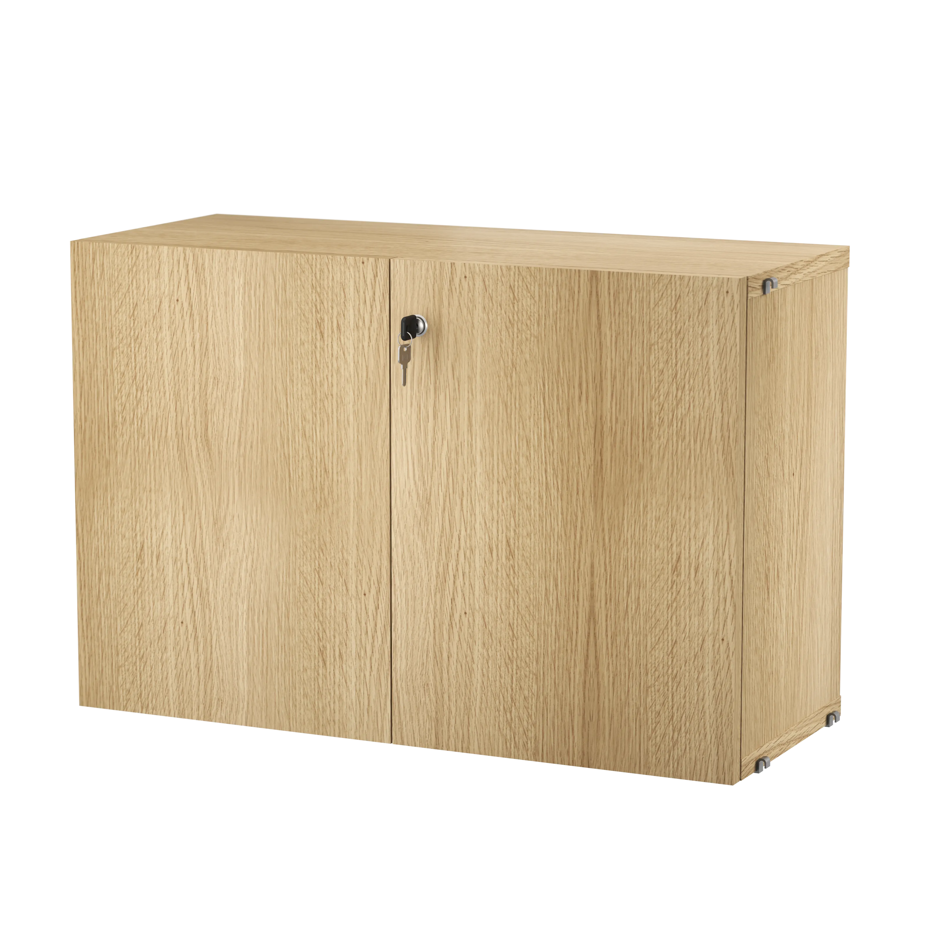 String Furniture Schrank mit Schloss B78 x T32.2 x H52, Eiche