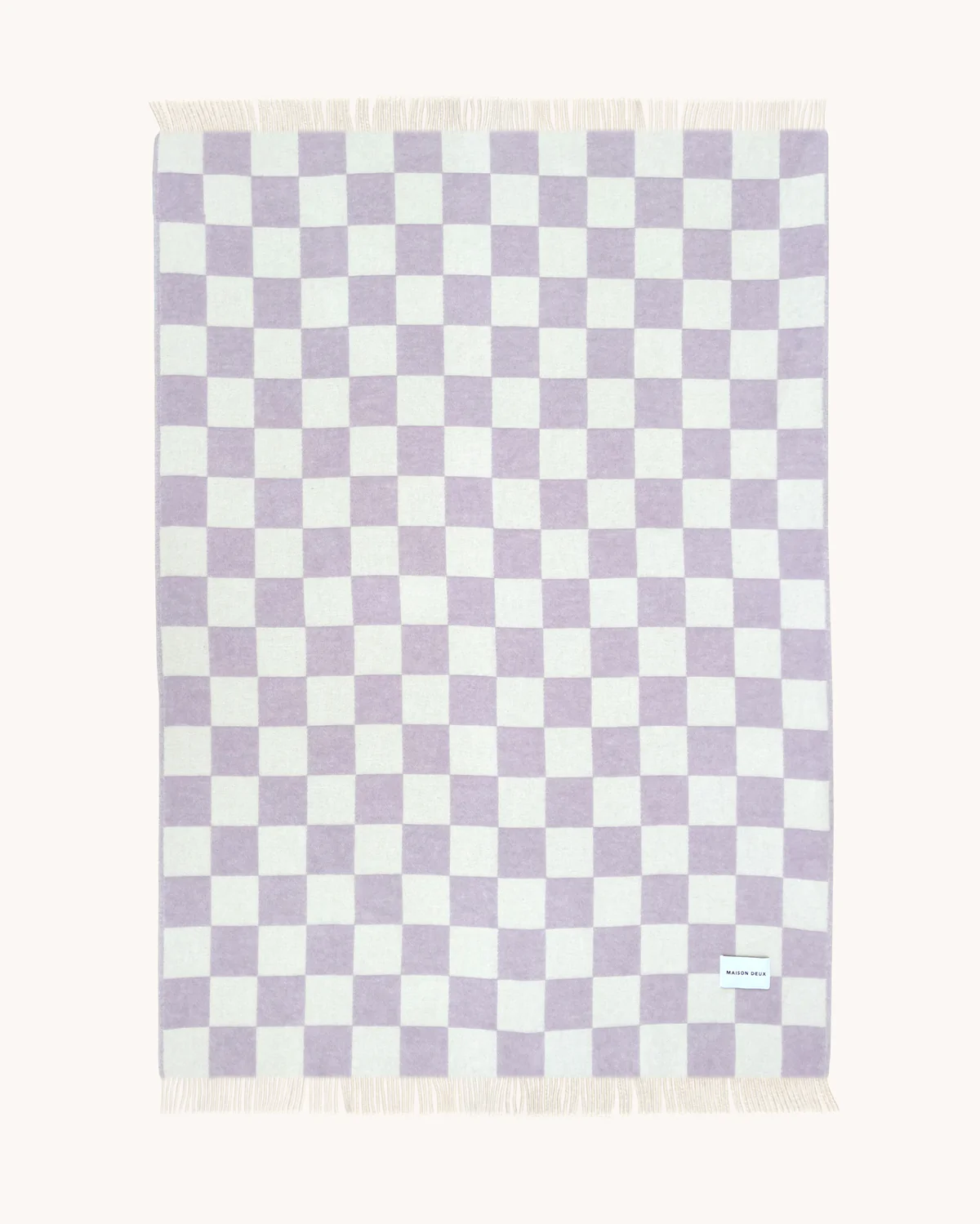 Maison Deux Kuscheldecke CHECKERBOARD flieder creme | 130x200cm