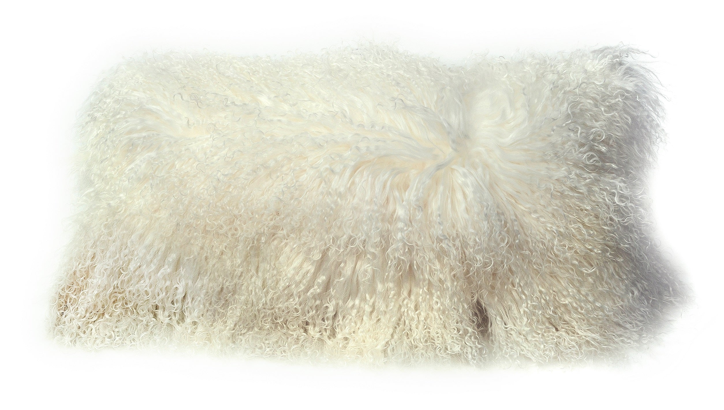 Fibre by Auskin Kissen Tibetlammfell Langhaar IVORY cremeweiß 28x56cm