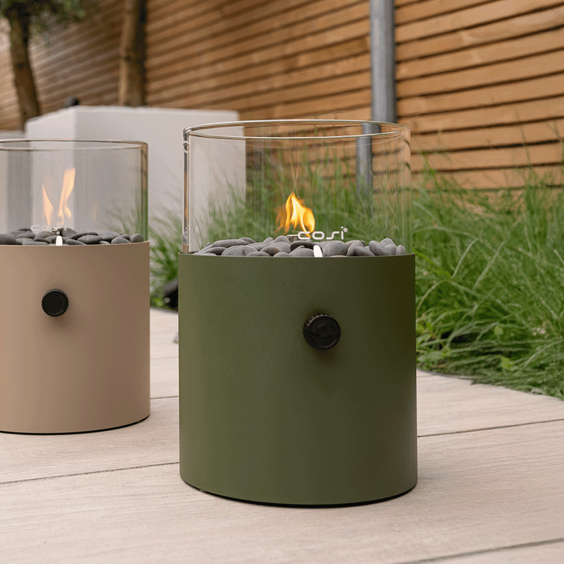 Cosifire Tischfeuer COSISCOOP XL moss green | Ø 20,5x30cm - Sir Henrys