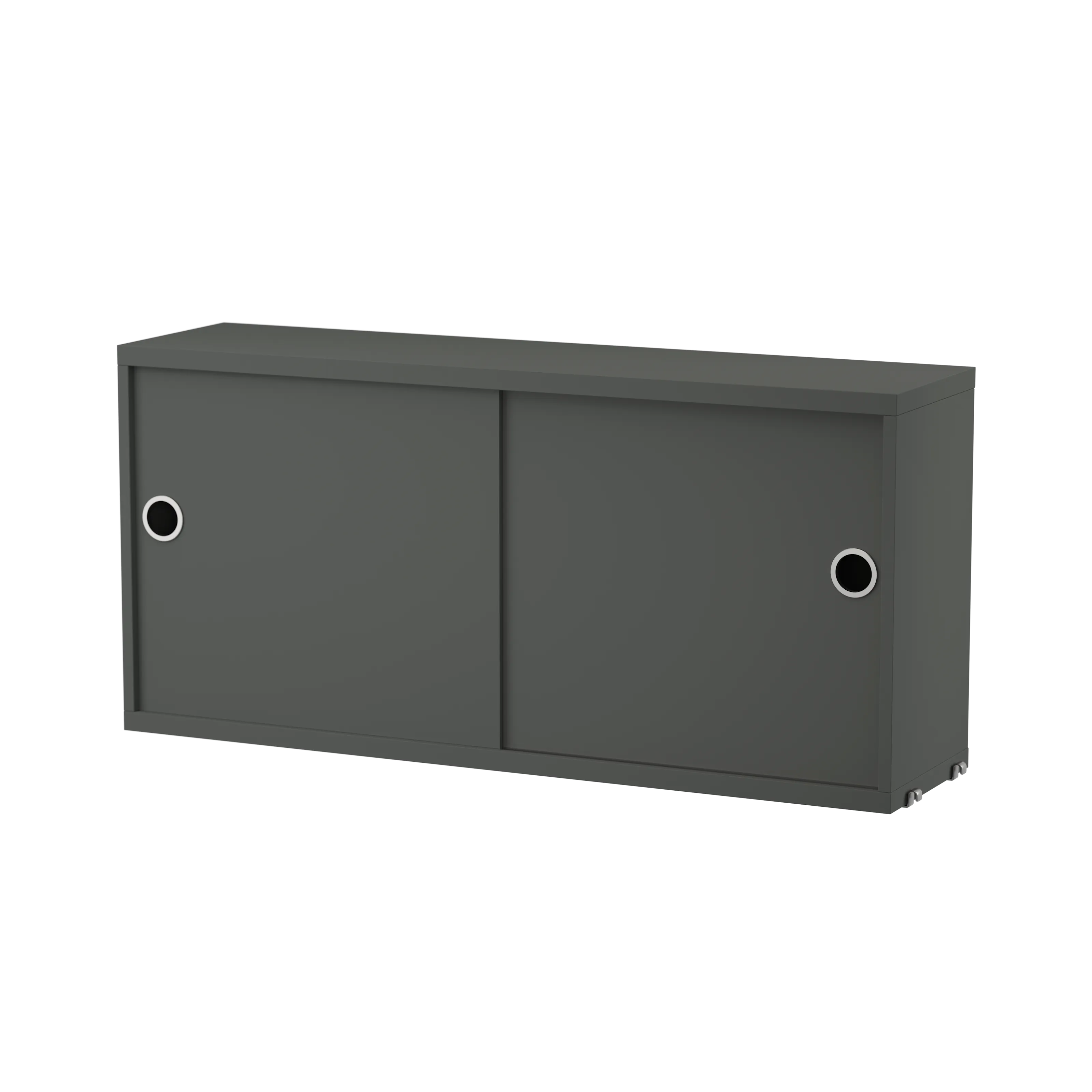 String Furniture Schrank mit Schiebetüren B78 x T20 x H37, Dunkelgrau