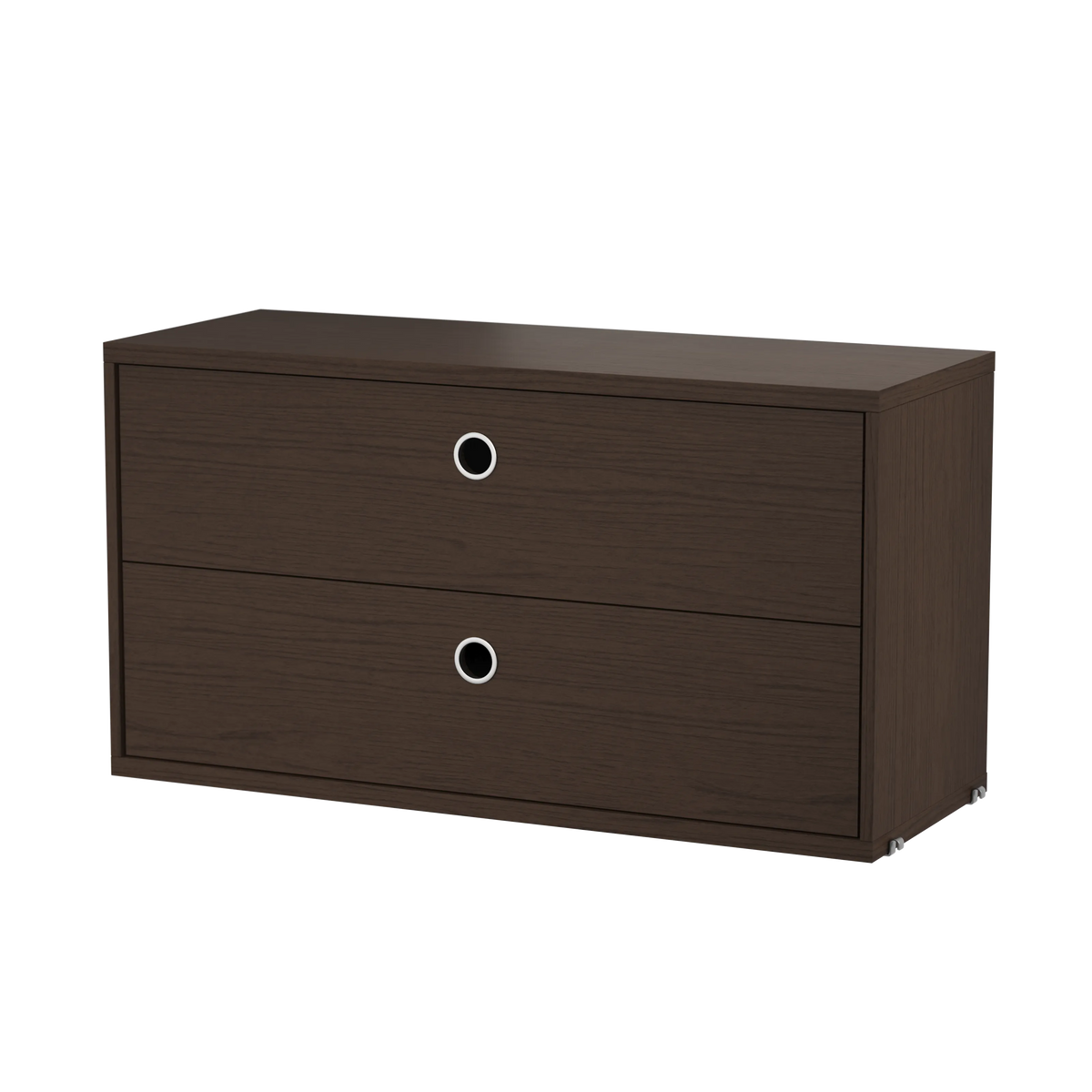 String Furniture Schubladenschrank B78 x T30 x H42, Dunkel gebeizte eiche