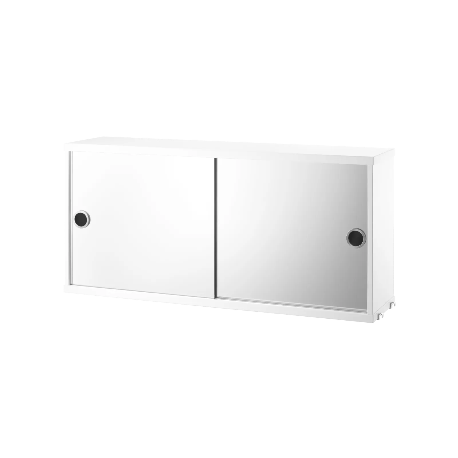 String Furniture Schrank mit Spiegeltüren B78 x T20 x H37, Weiß