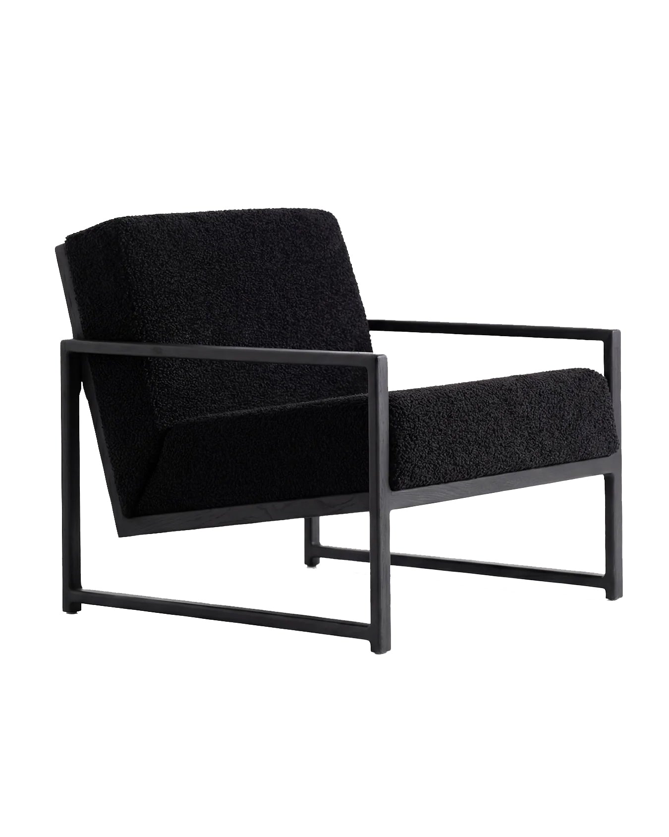 by Crea® Sessel EINAR Schwarzer Eichenrahmen Schwarzes Bouclé-Kissen