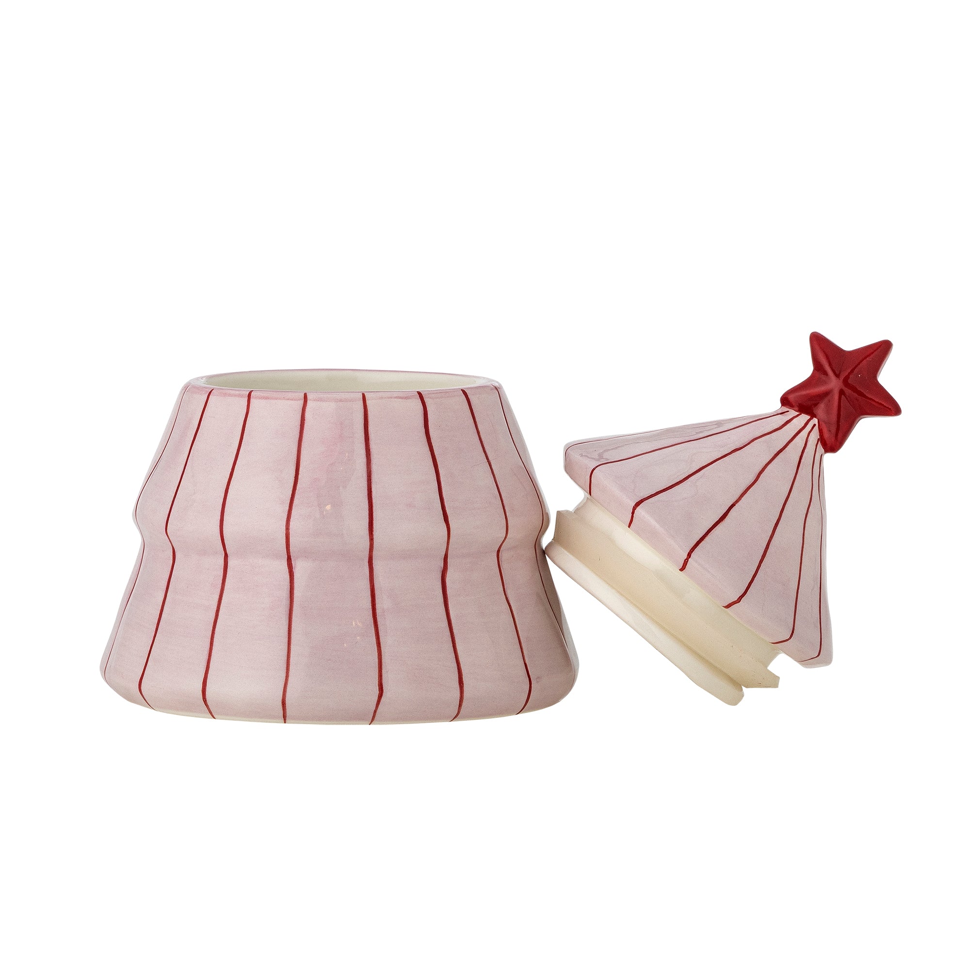 Bloomingville Aufbewahrungsdose SHIRLY rosa gestreift | Ø12x16cm