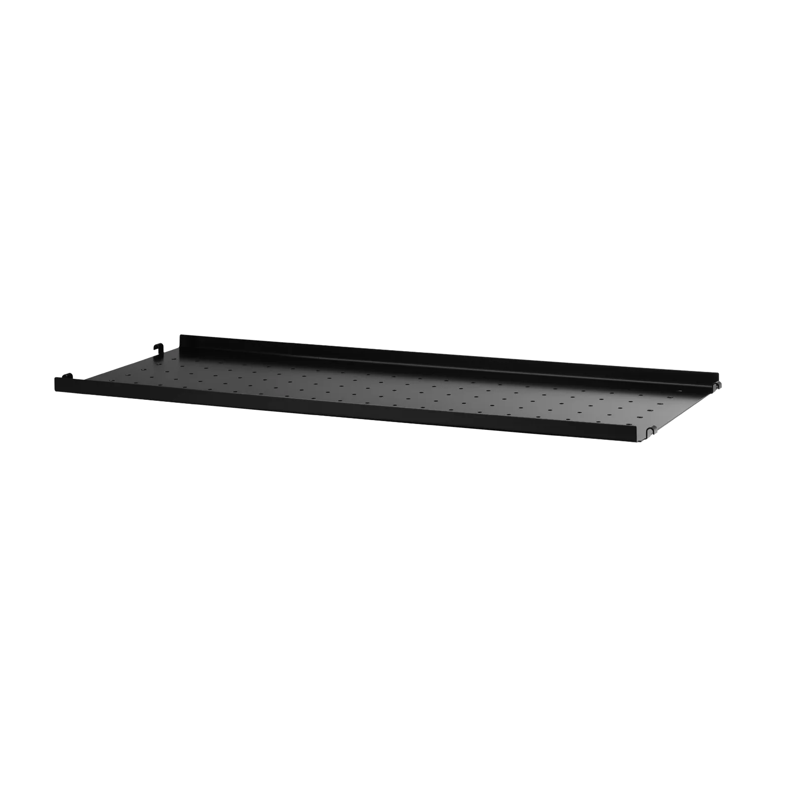 String Furniture Regalboden aus Metall niedrige Kante B78 x T30, Schwarz