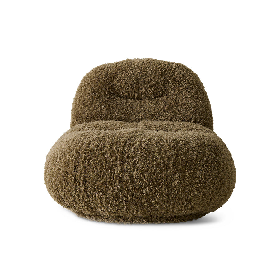 HKliving Sessel MELOA Teddy braun | 92x100x74cm