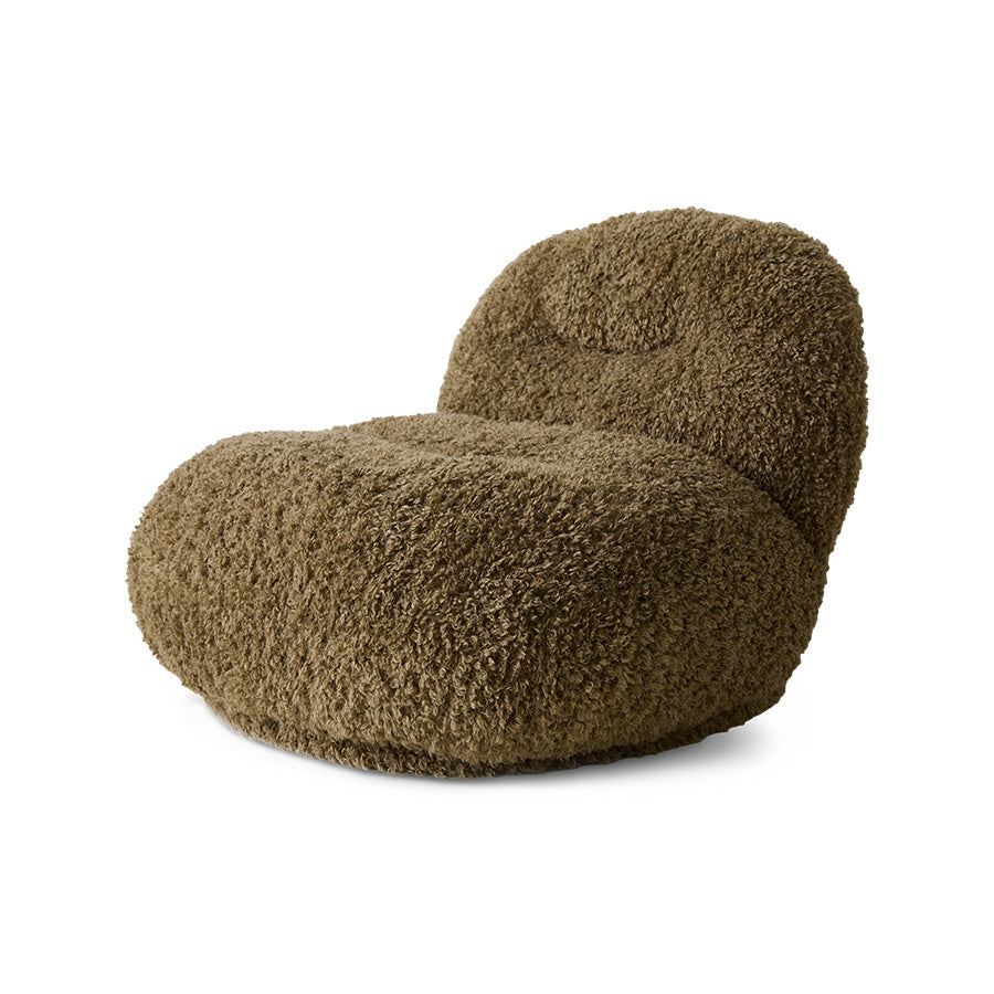 HKliving Sessel MELOA Teddy braun | 92x100x74cm