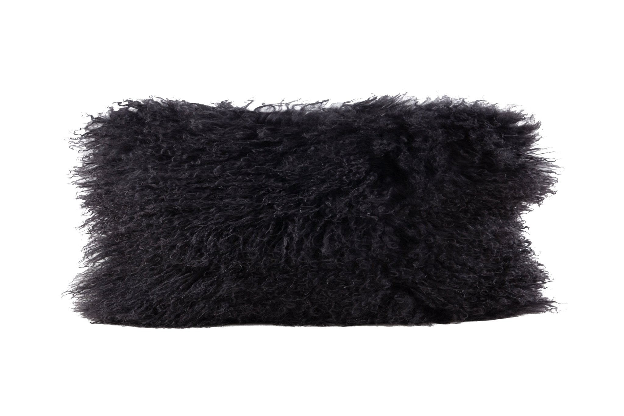 Fibre by Auskin Kissen Tibetlammfell Langhaar CHARCOAL braunschwarz | 28x56cm - Sir Henrys