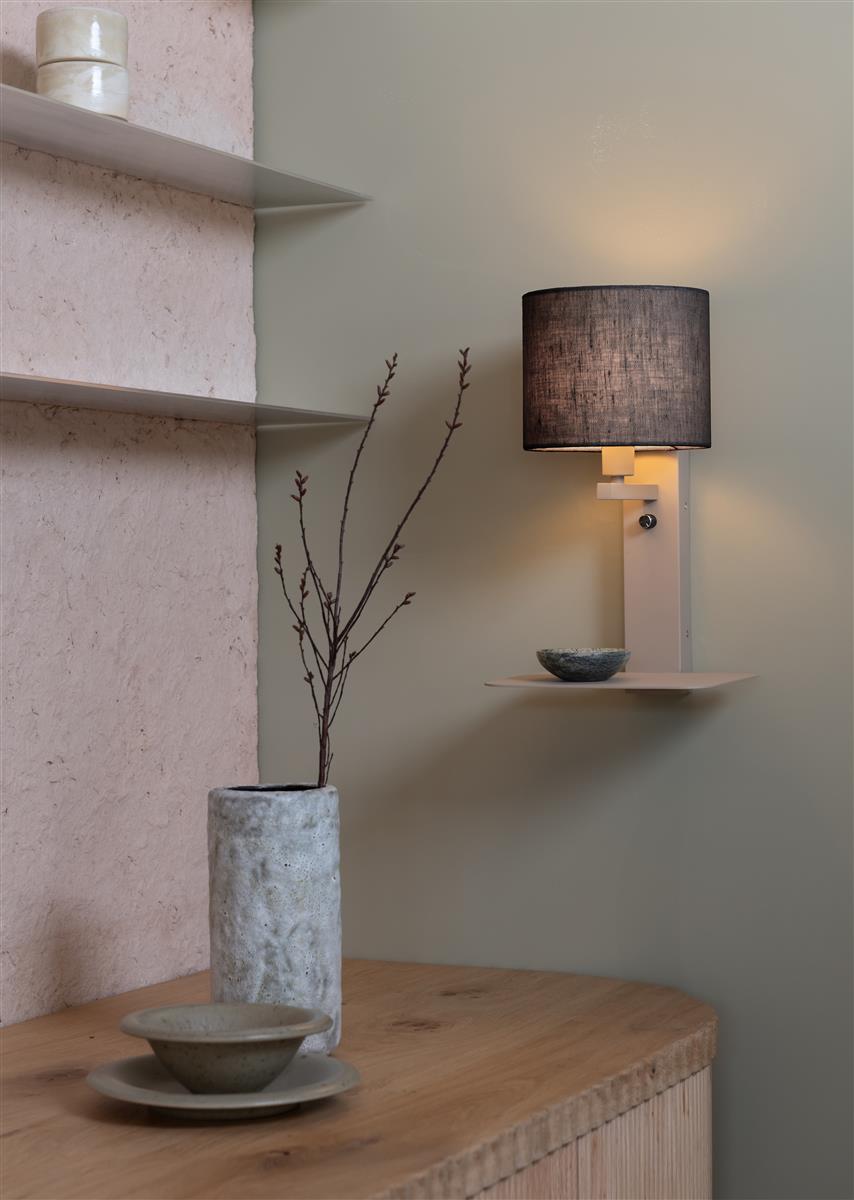 It's about RoMi Wandleuchte FLORENCE sandfarben/schwarz | 24x24x42cm