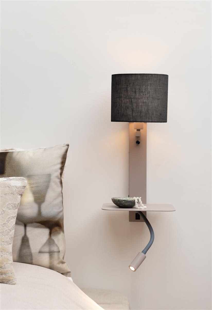 It's about RoMi Wandleuchte FLORENCE sandfarben/schwarz | 24x24x52cm